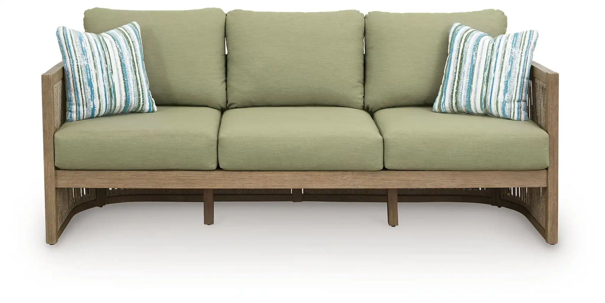 Serena Shores - Sofa With Cushion - Beige / Green - Best Buy Furniture