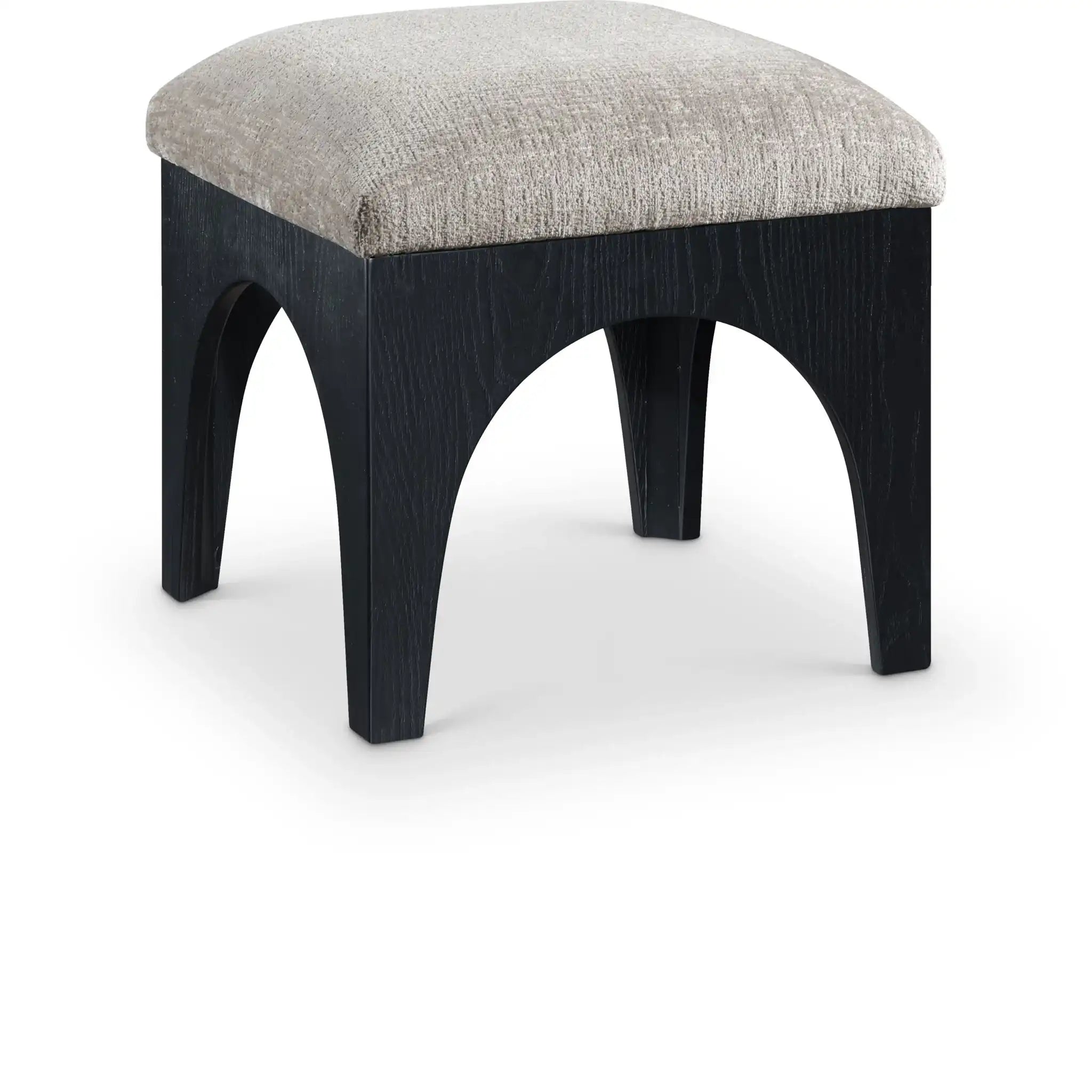 Lawson - Chenille Fabric Ottoman - Black Base - Best Buy Furniture