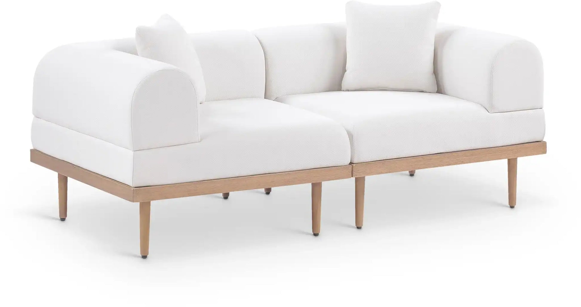 Laguna - 2 Piece Resilient Water Resistant Fabric 71" Upholstered Outdoor Patio Modular Loveseat - Best Buy Furniture