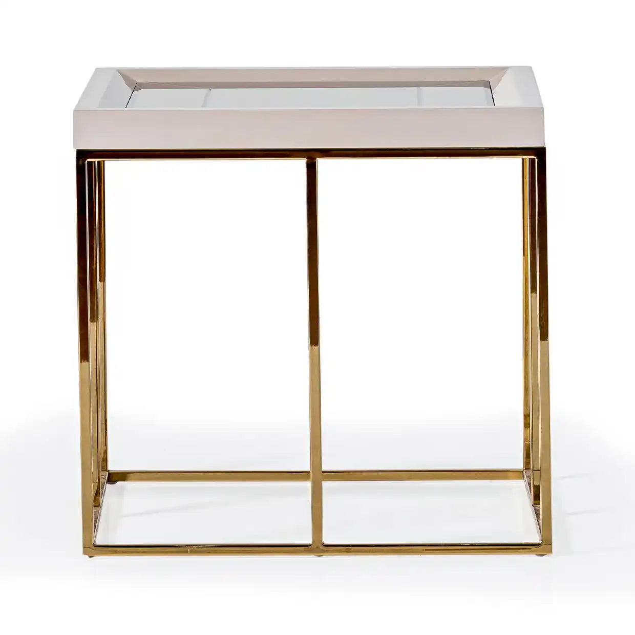 Carmela - Side Table - Shimmer Ivory - Best Buy Furniture