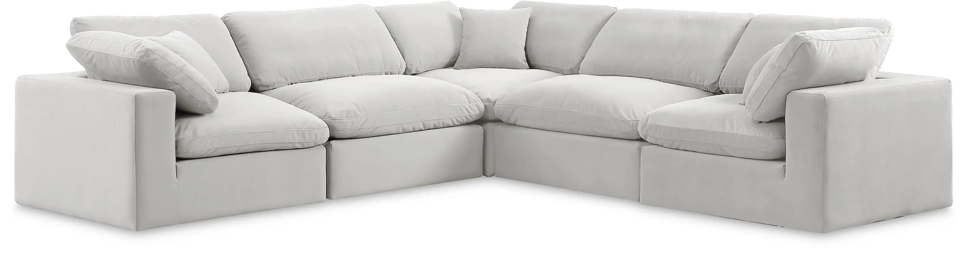 Comfy - 5 Piece Velvet Modular Corner Sectional - Best Buy Furniture
