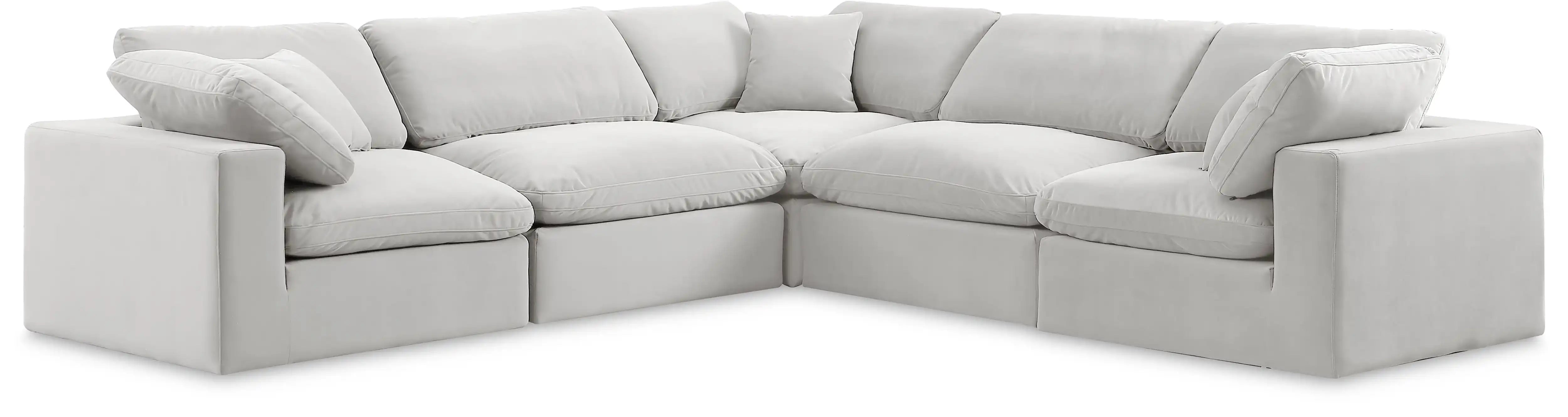 Comfy - 5 Piece Velvet Modular Corner Sectional - Best Buy Furniture