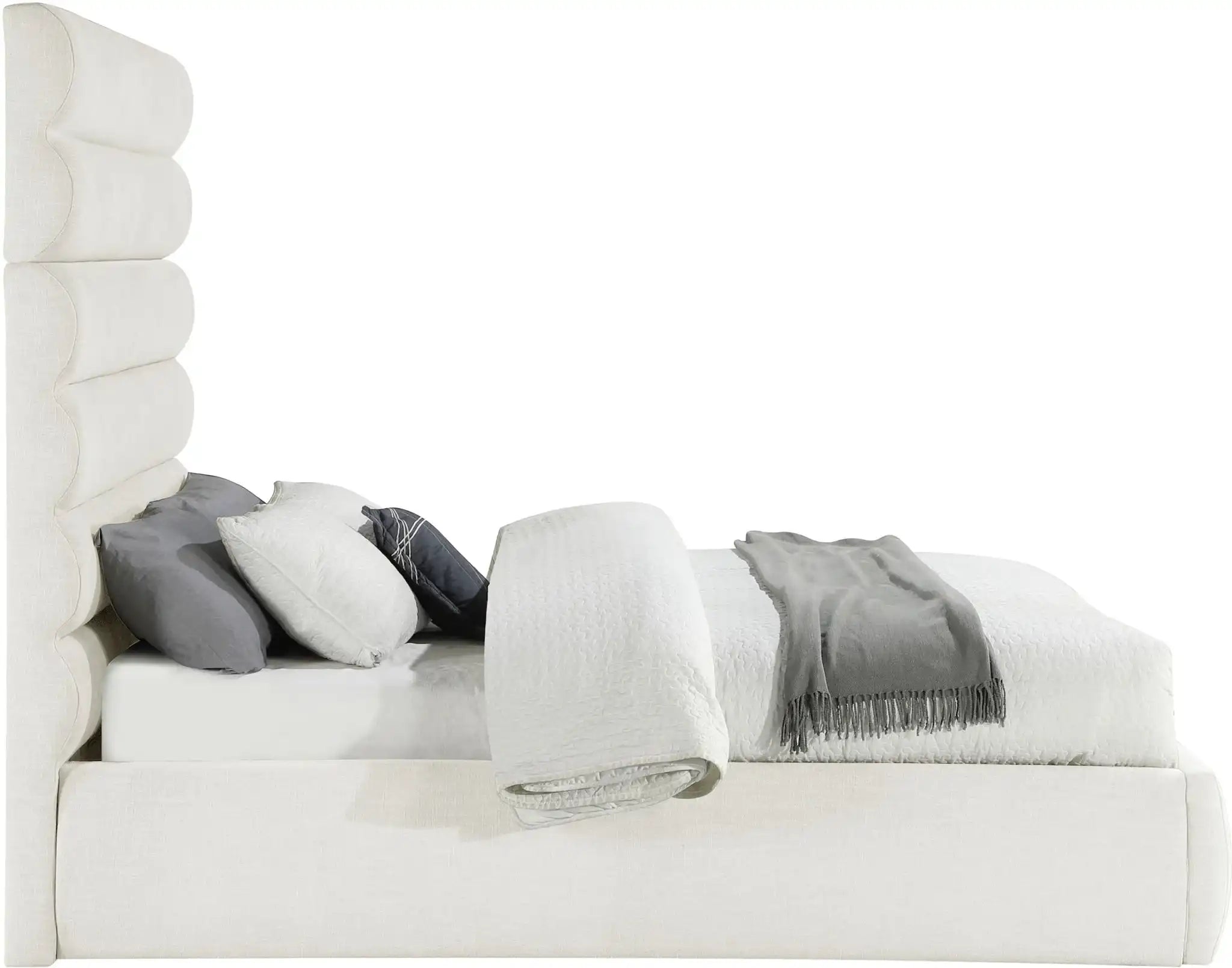 Adam - Linen Fabric Bed With 70.5" Headboard