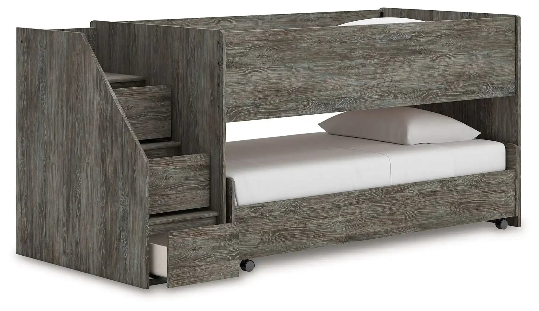 Frandern - Twin Over Twin Loft Bed - Gray - Best Buy Furniture