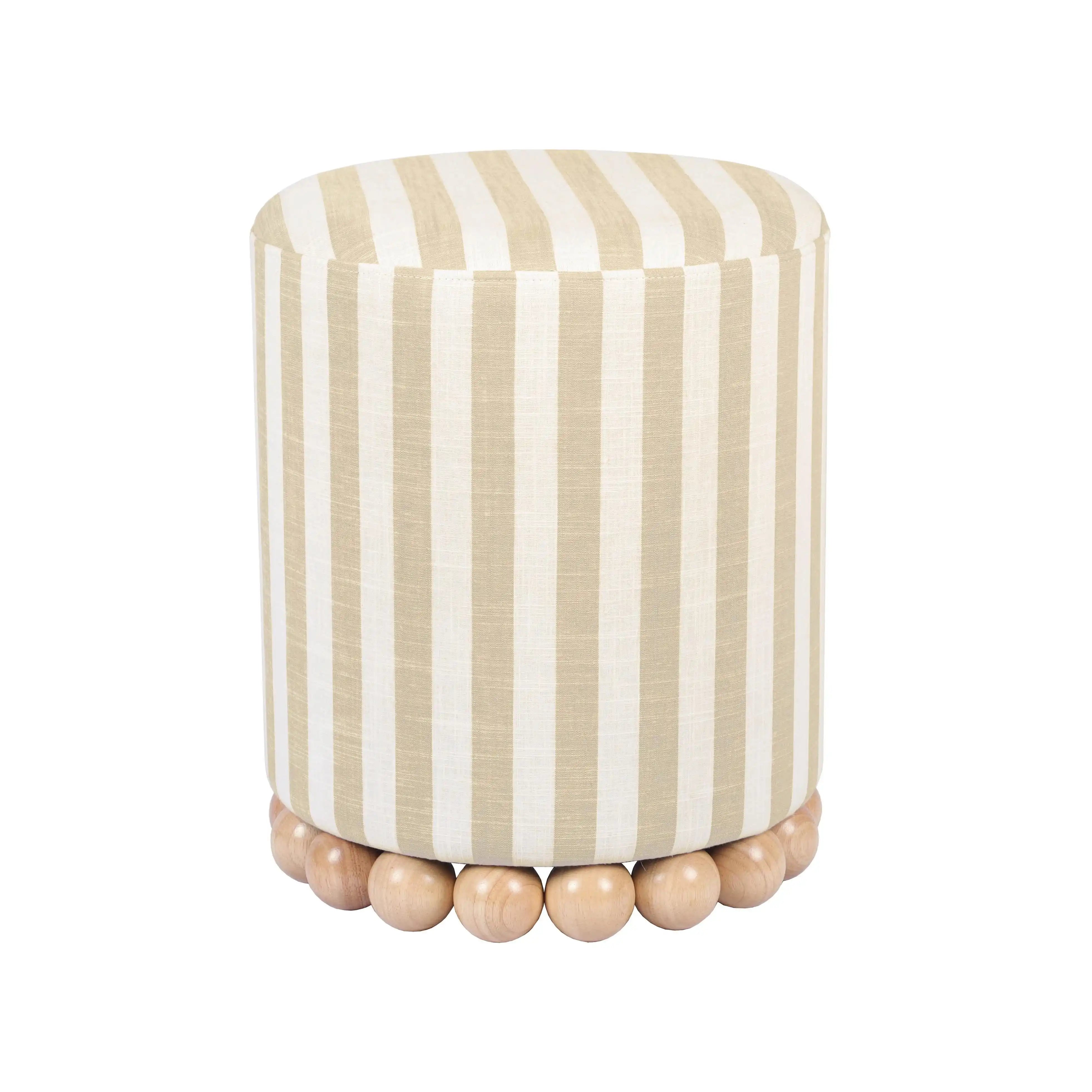 Dex - Striped Linen Ottoman - Best Buy Furniture