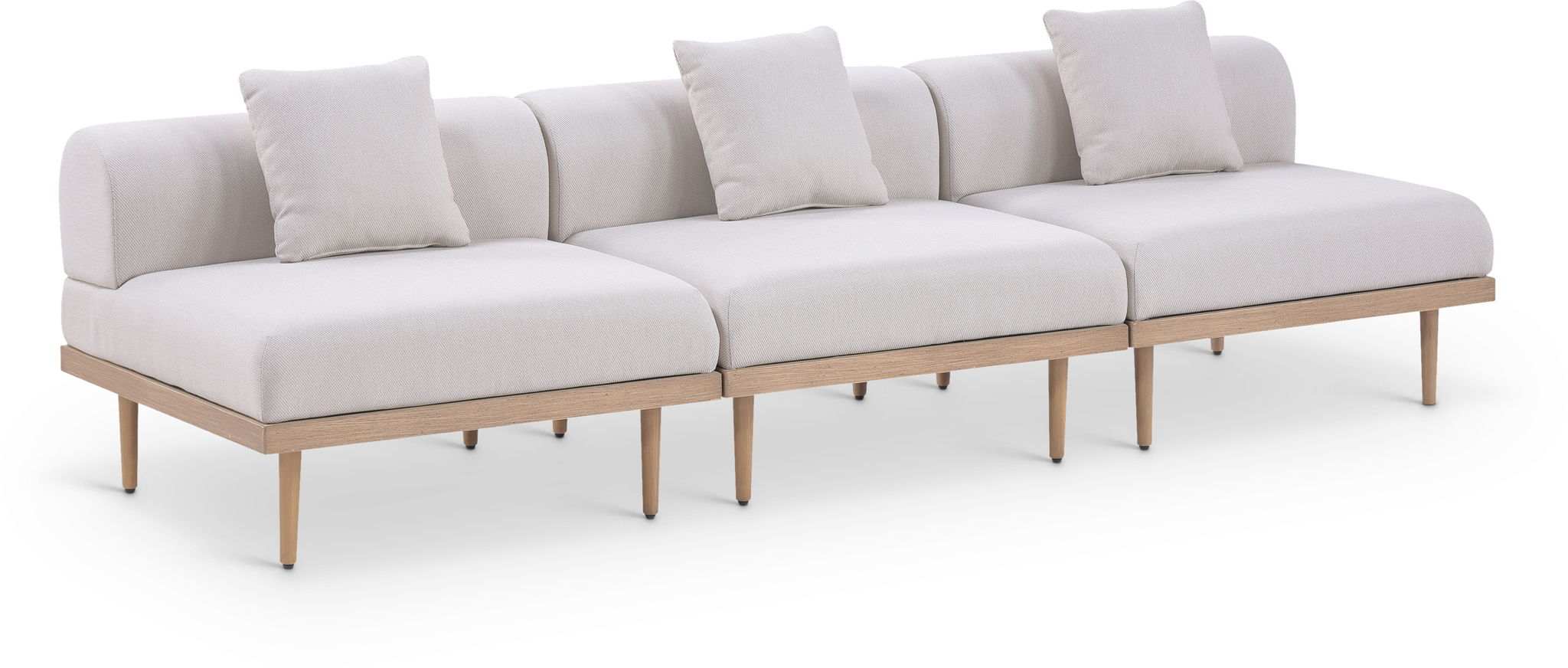 Laguna - 3 Piece Resilient Water Resistant Fabric 106.5" Outdoor Patio Armless Modular Sofa - Best Buy Furniture