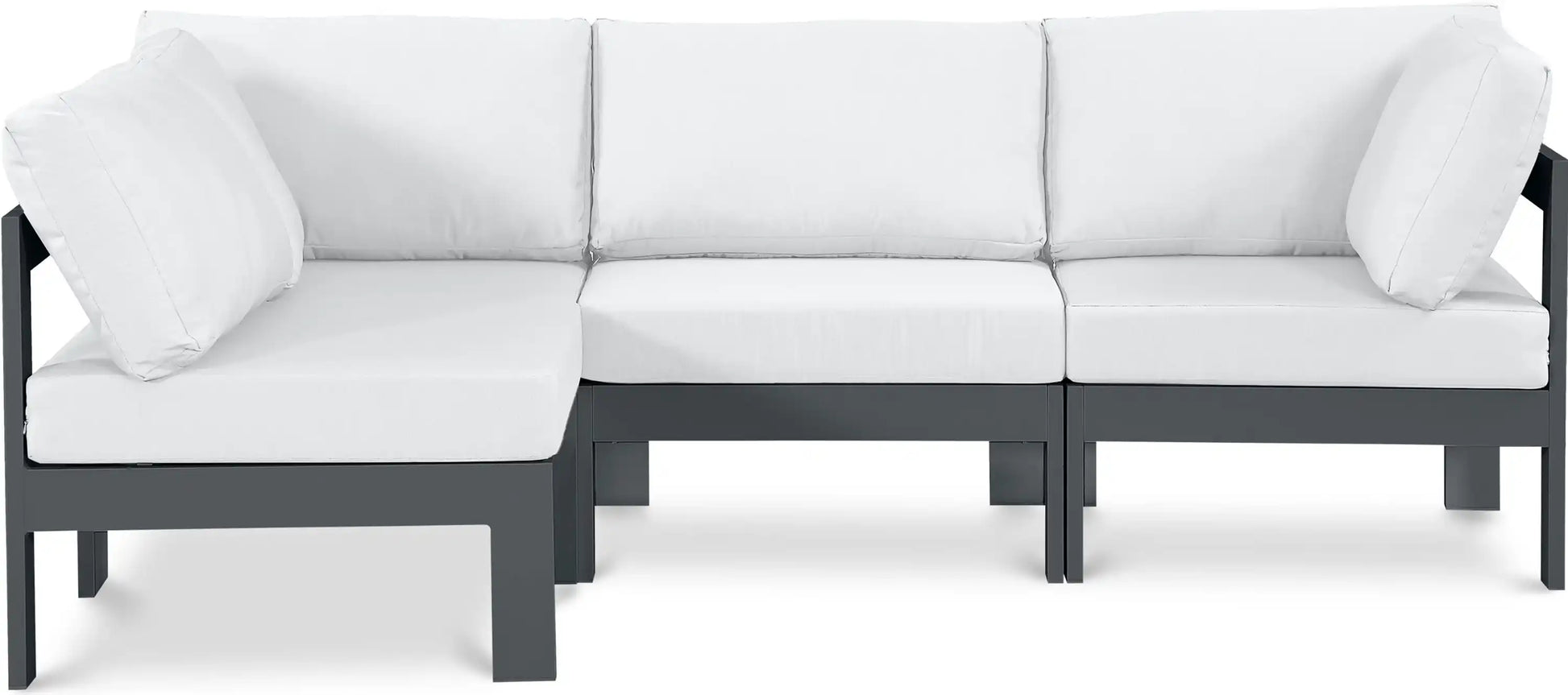 Nizuc - Outdoor Patio 4 Piece Modular Sectional With Gray Frame - Best Buy Furniture