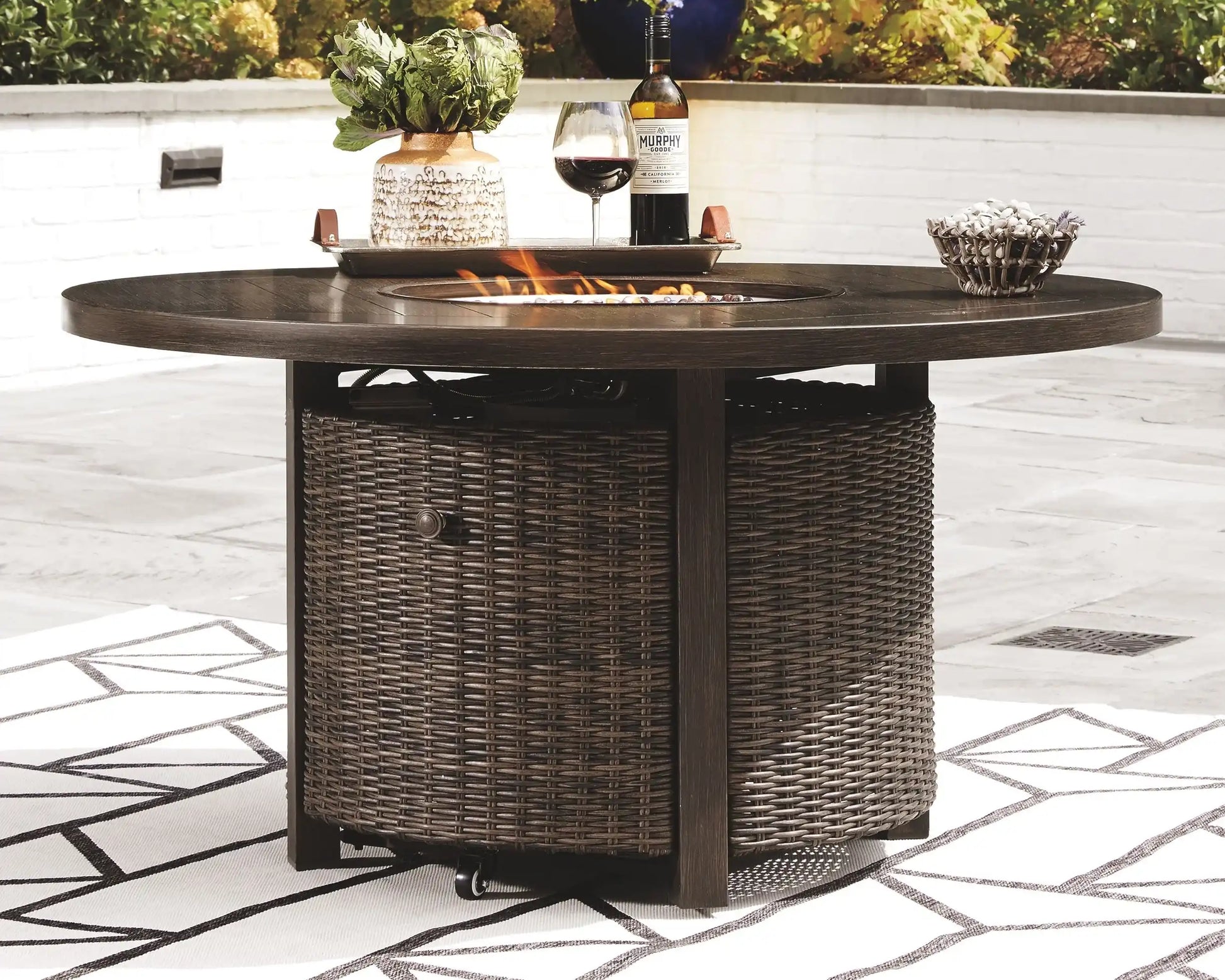 Paradise Trail - 5 Pc. - Conversation Set with 4 Swivel Lounge Chairs - Medium Brown - Best Buy Furniture