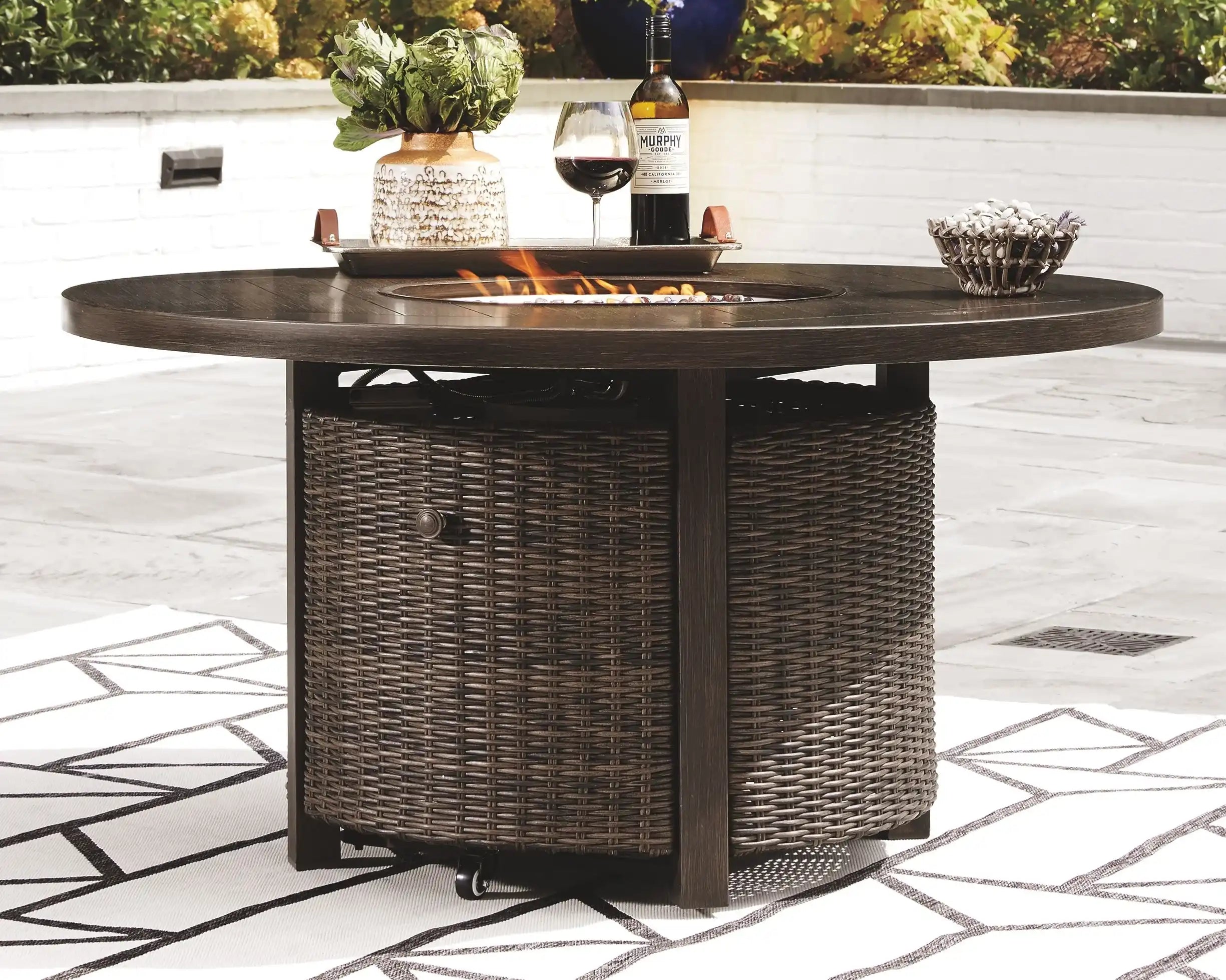Paradise Trail - 5 Pc. - Conversation Set with 4 Swivel Lounge Chairs - Medium Brown - Best Buy Furniture