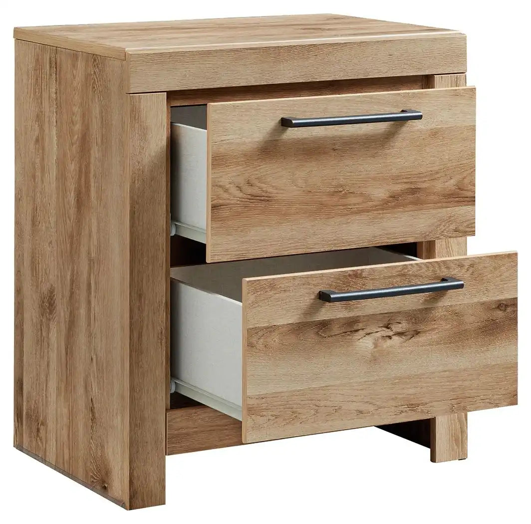 Hyanna - Two Drawer Night Stand - Tan Brown - Best Buy Furniture