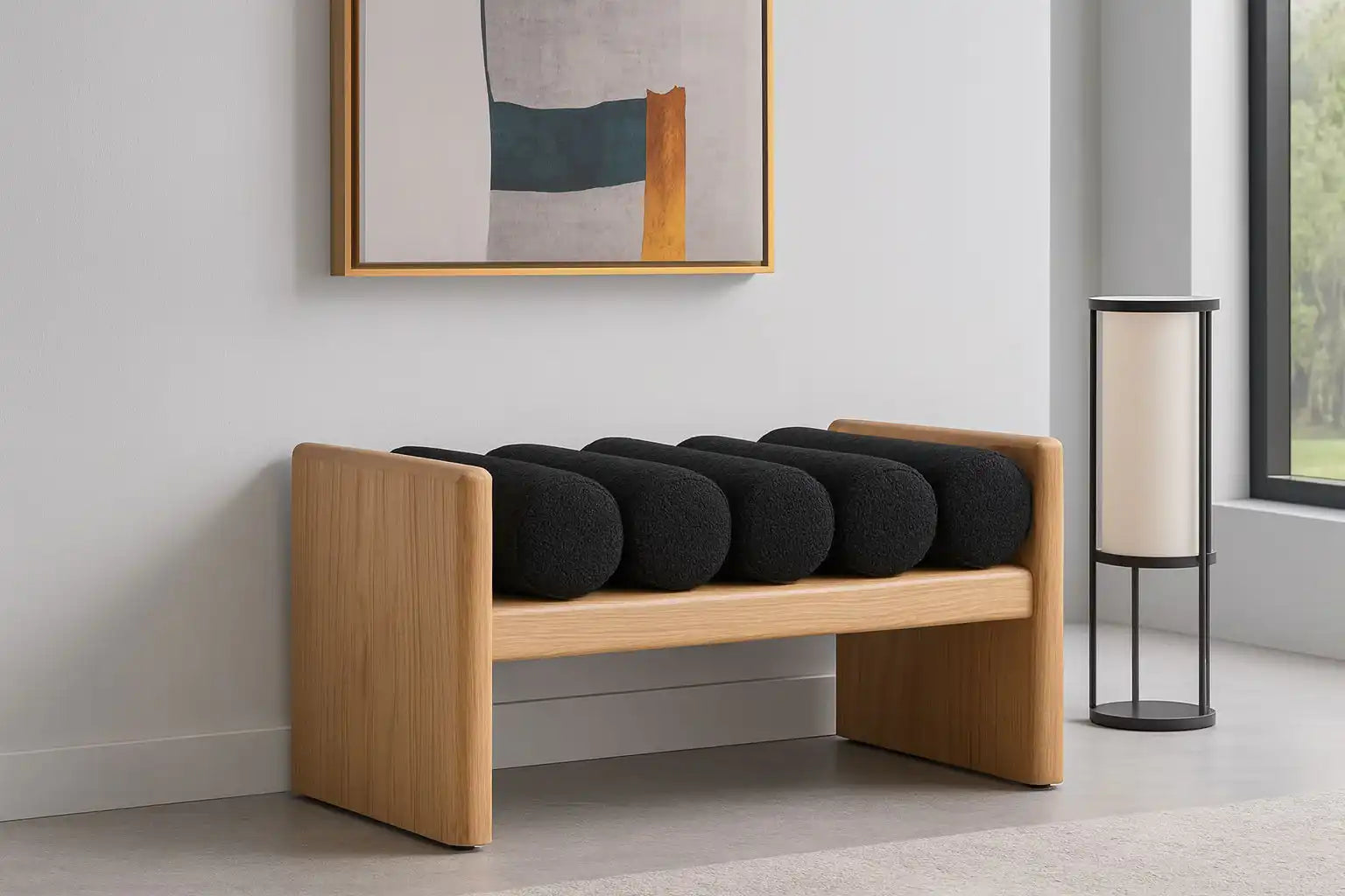 Waverly - Bench With Natural Frame