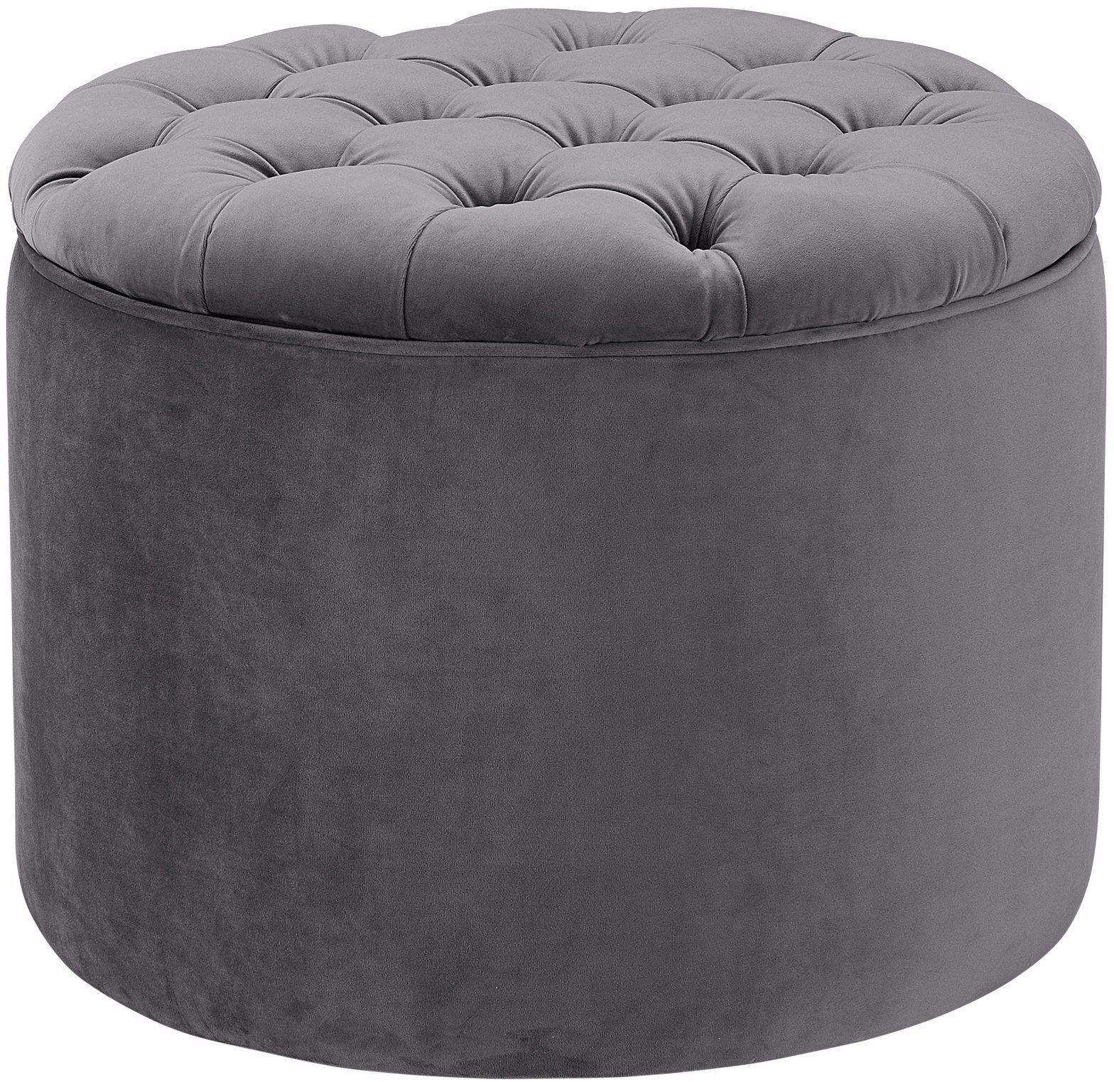 Queen - Velvet Storage Ottoman - Best Buy Furniture