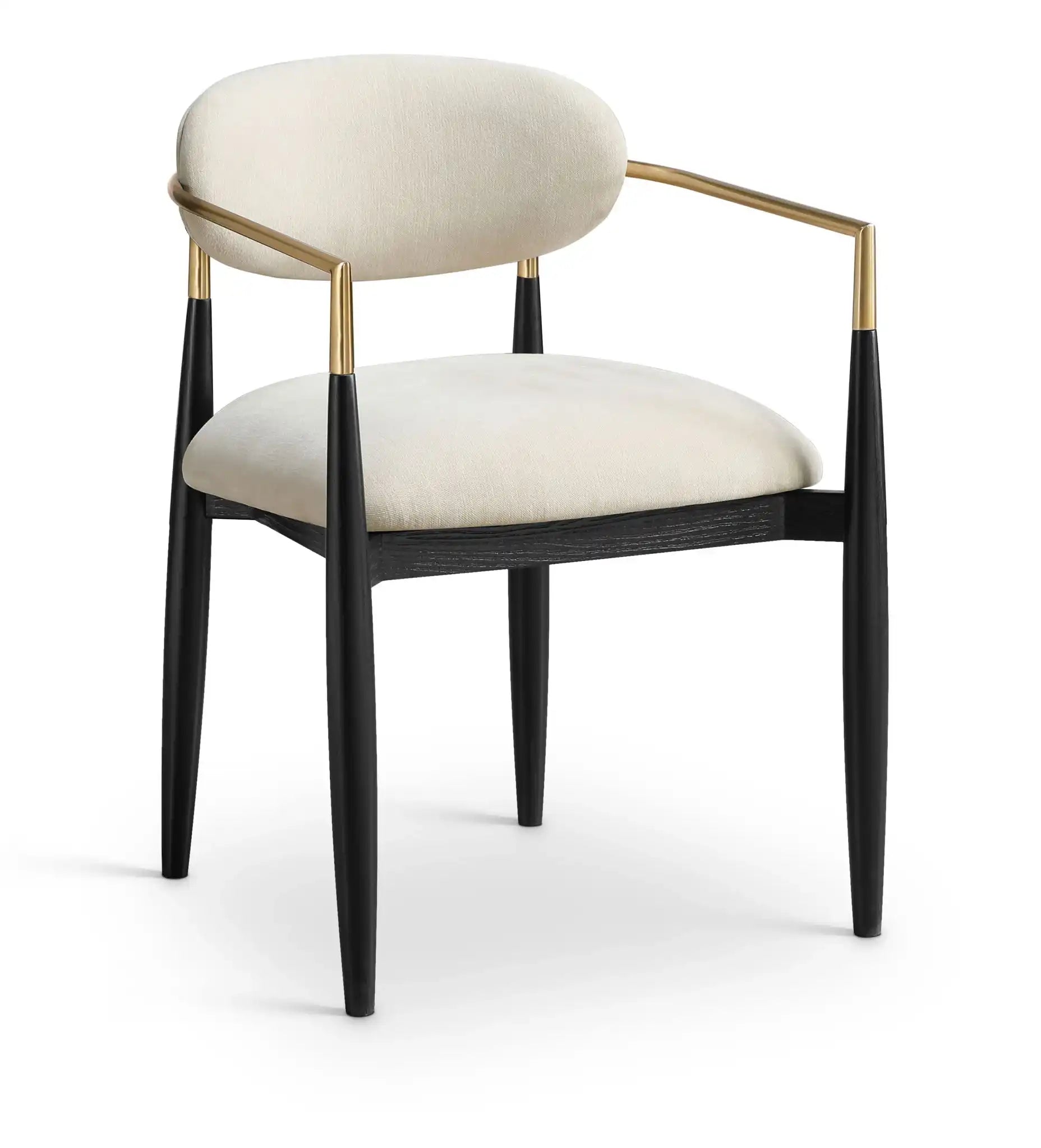 Riccio - Fabric Dining Arm Chair (Set of 2) - Black And Gold Frame - Best Buy Furniture
