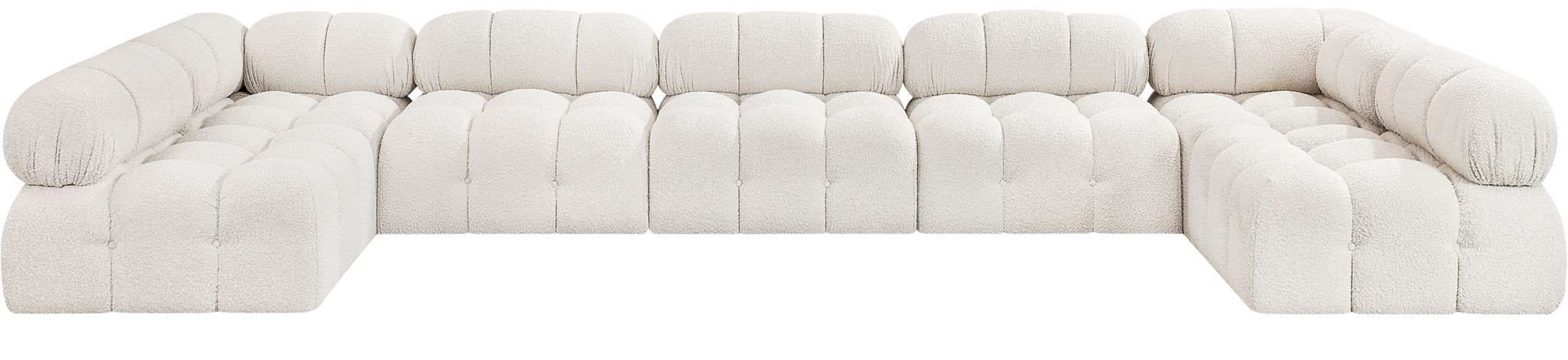 Ames - 7 Piece Boucle Fabric Modular Sectional