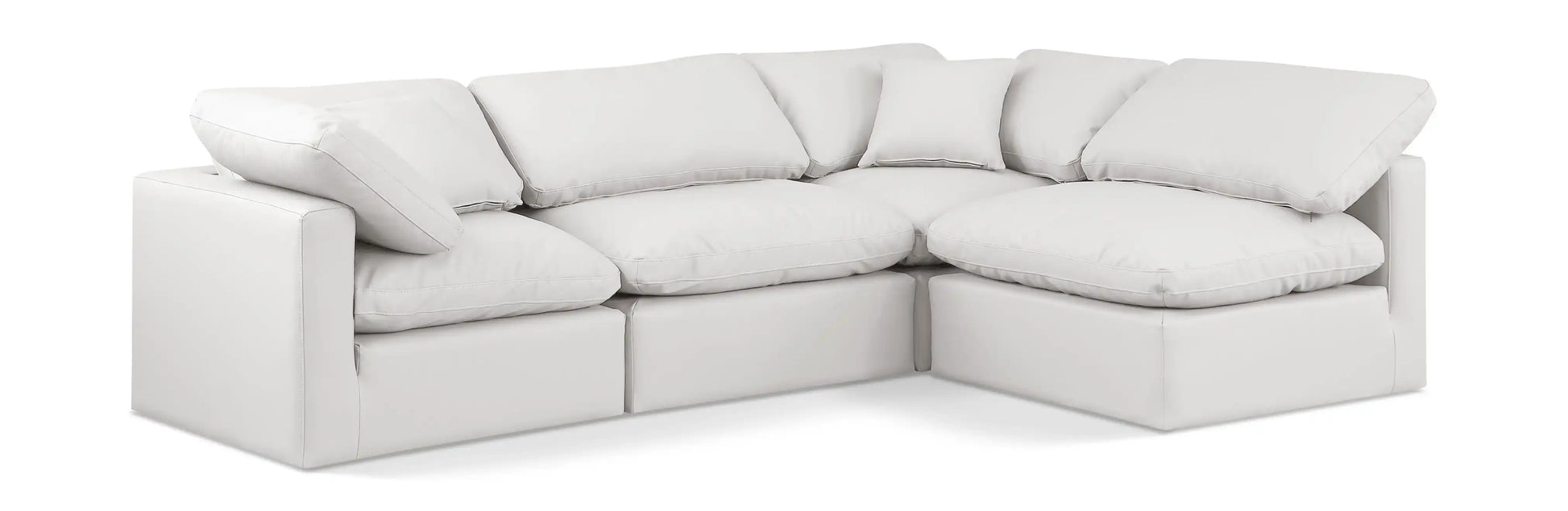 Indulge - Faux Leather 4 Piece Modular Sectional - Best Buy Furniture