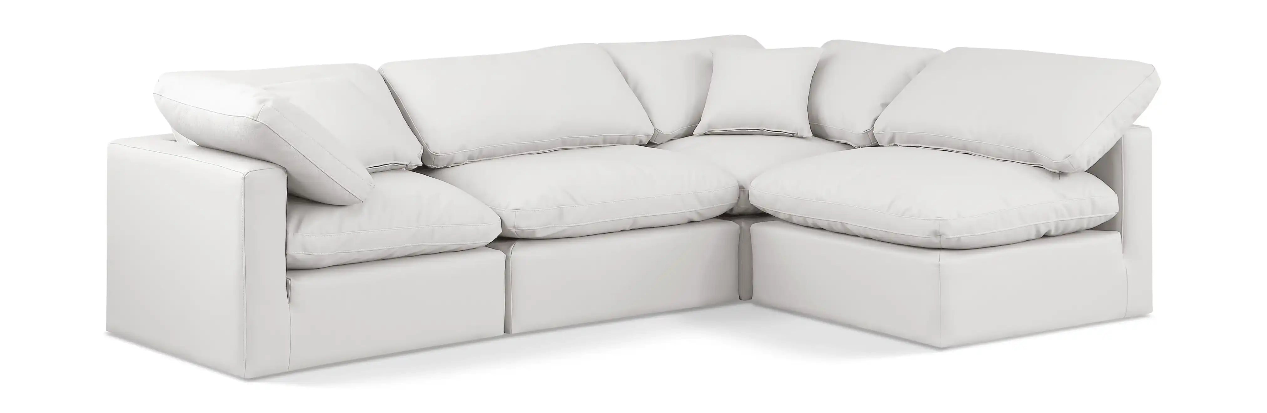 Indulge - Faux Leather 4 Piece Modular Sectional - Best Buy Furniture