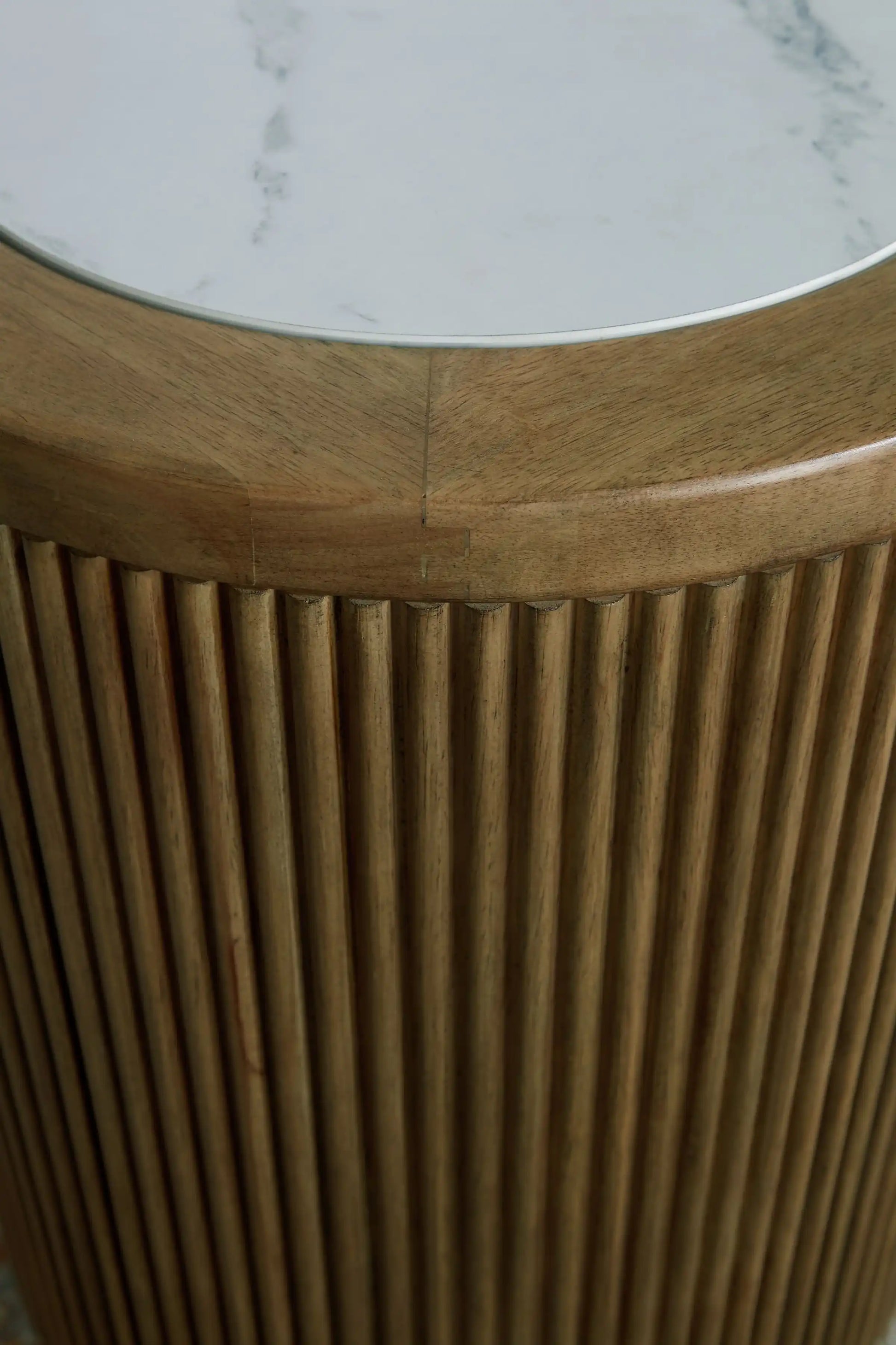 Camdill - Round End Table - Light Brown / White - Best Buy Furniture