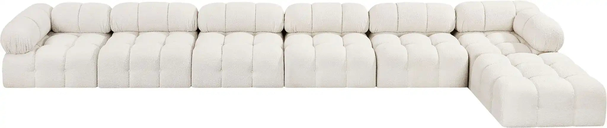Ames - 7 Piece Boucle Fabric Modular L-Shaped Sectional