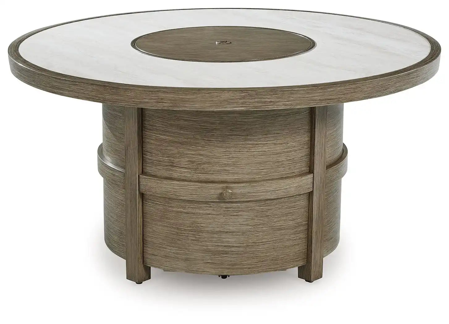 Rainier Ranch - Round Fire Pit Table - Beige - Best Buy Furniture