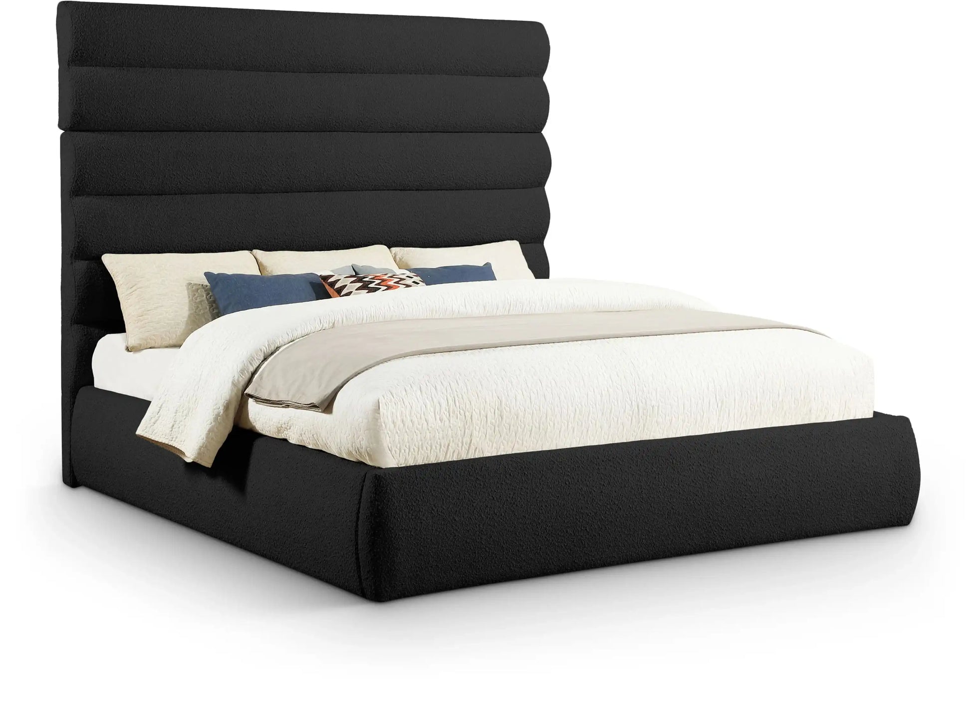 Adam - Boucle Fabric Bed With 70.5" Headboard - Best Buy Furniture
