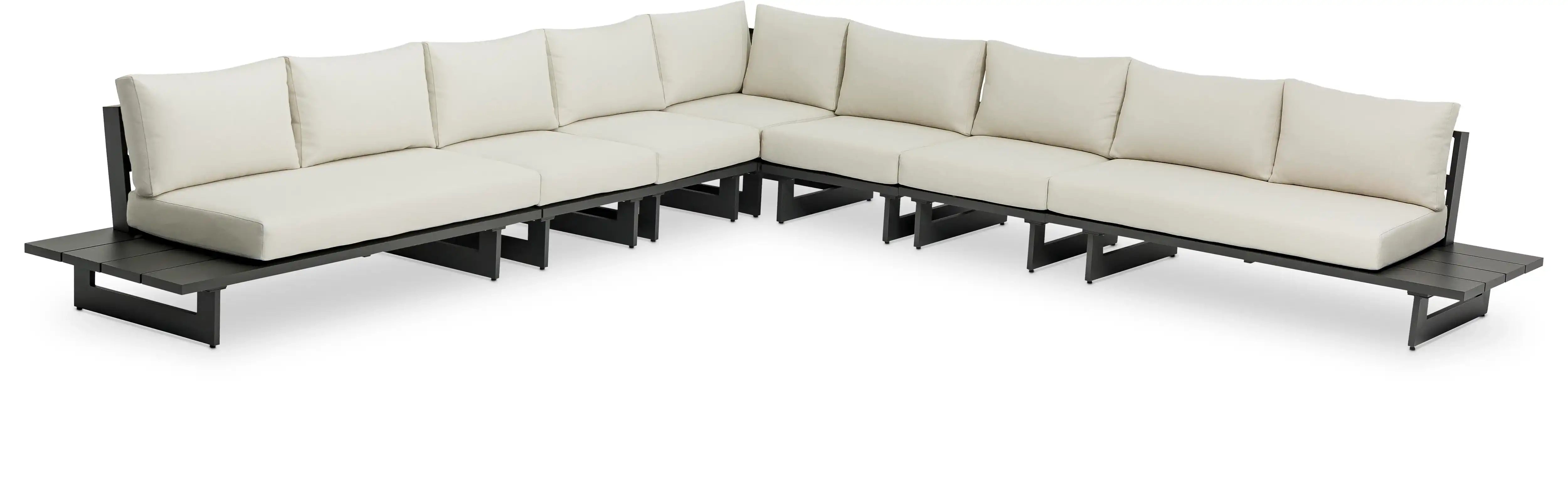 Maldives - 7 Piece Water Resistant Outdoor Patio Modular Sectional With Gray Base - Best Buy Furniture