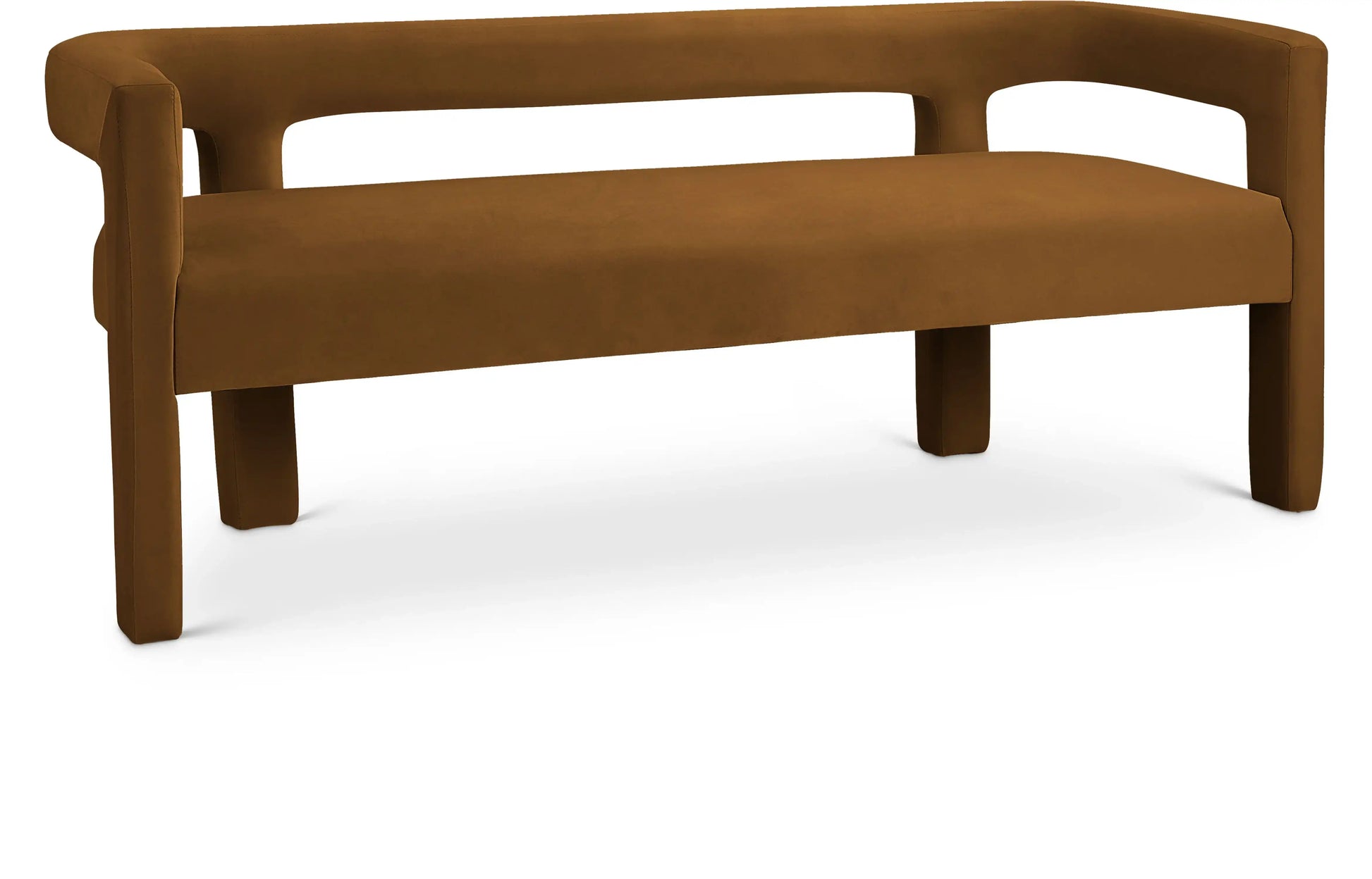 Athena - Velvet Bench - Saddle - Best Buy Furniture