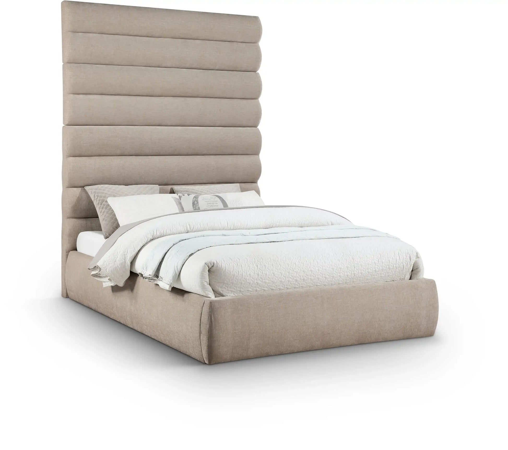 Adam - Chenille Fabric Bed With 89" Headboard - Best Buy Furniture