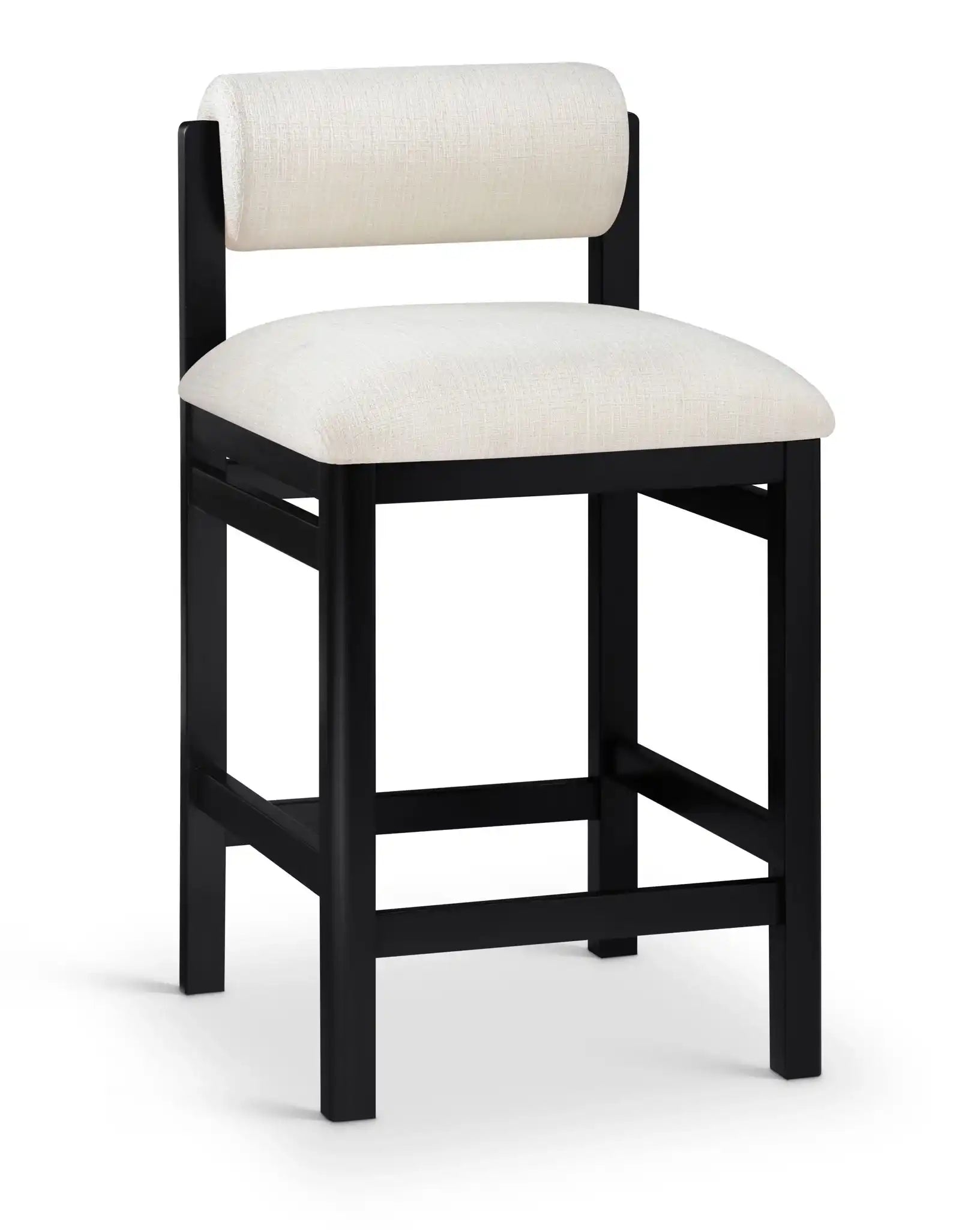 Roundhill - Fabric Counter Stool - Black Frame - Best Buy Furniture