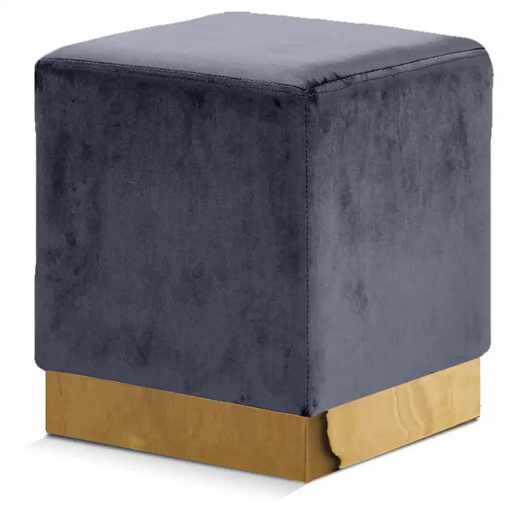 Jax - Stool Ottoman with Gold Base - Best Buy Furniture