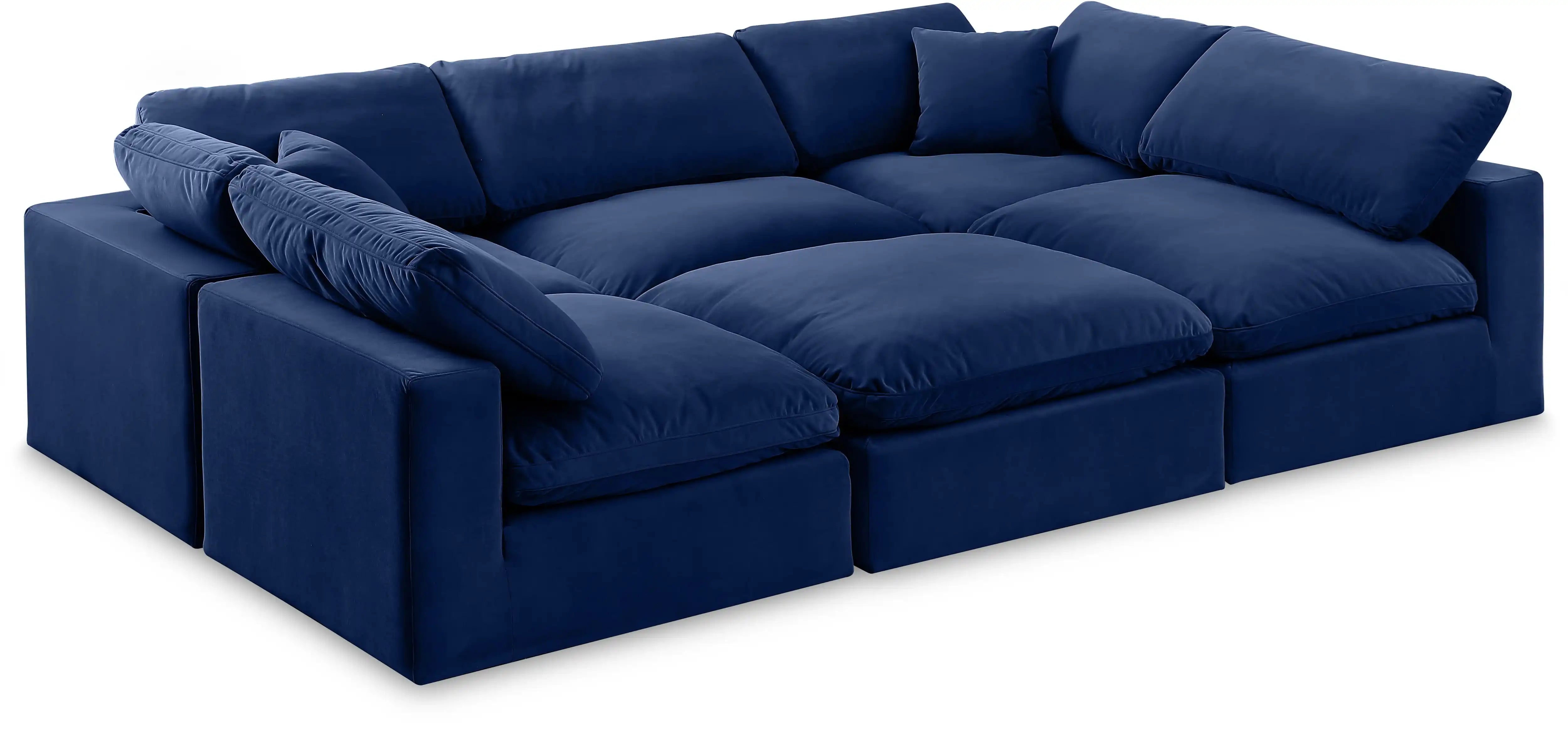 Comfy - 6 Piece Velvet Sectional - Best Buy Furniture