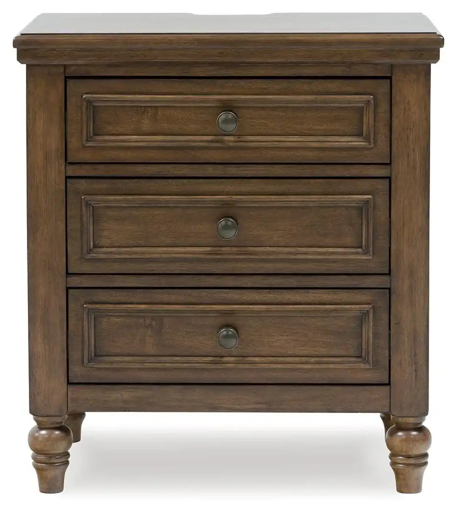Sturlayne - Three Drawer Night Stand - Brown - Best Buy Furniture