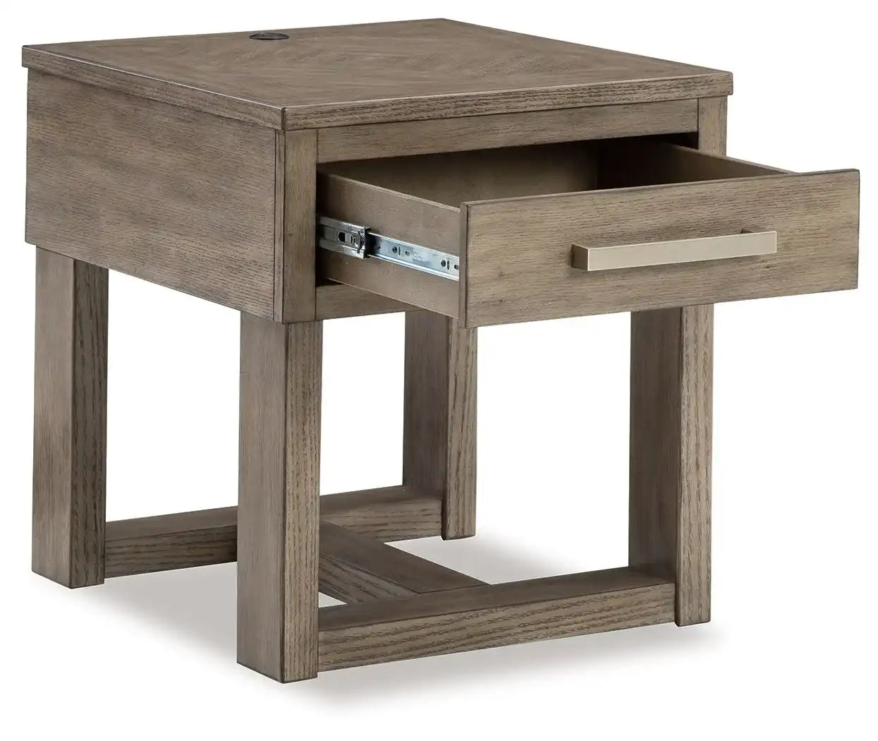 Loyaska - Rectangular End Table - Grayish Brown - Best Buy Furniture