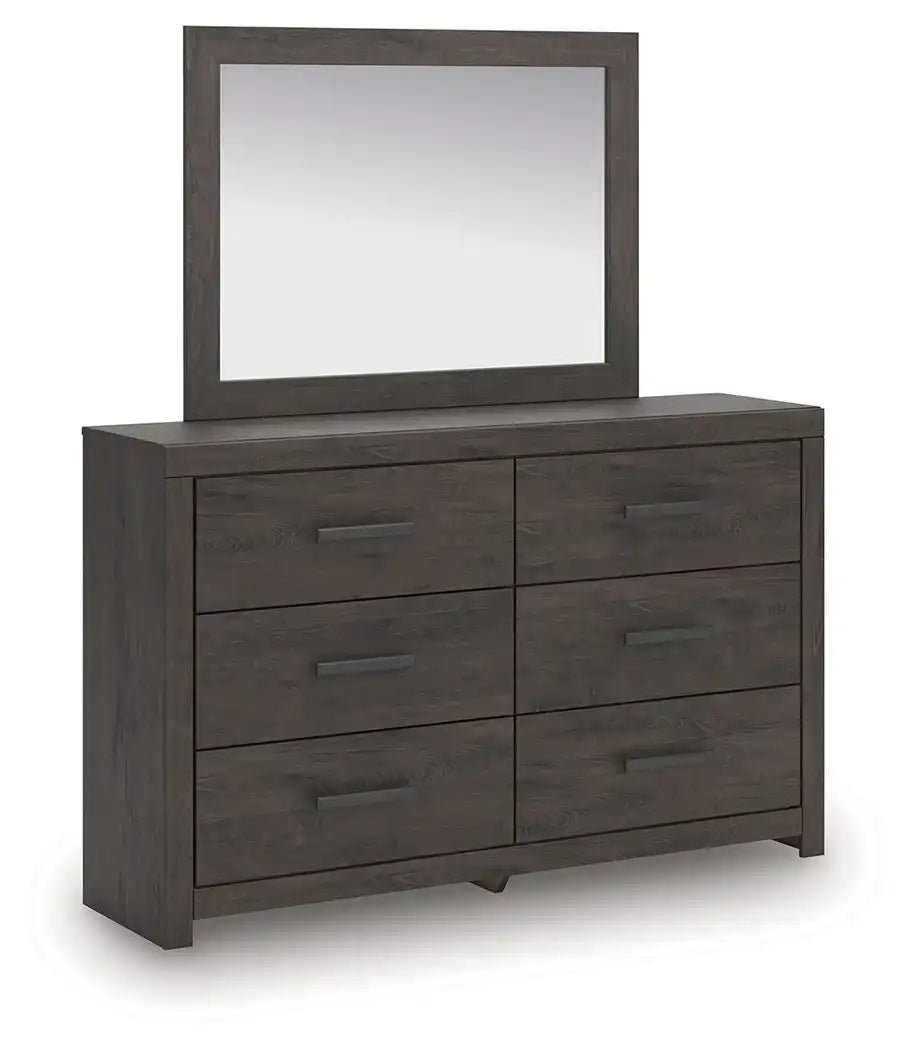 Prendonea - Dresser and Mirror - Charcoal - Best Buy Furniture