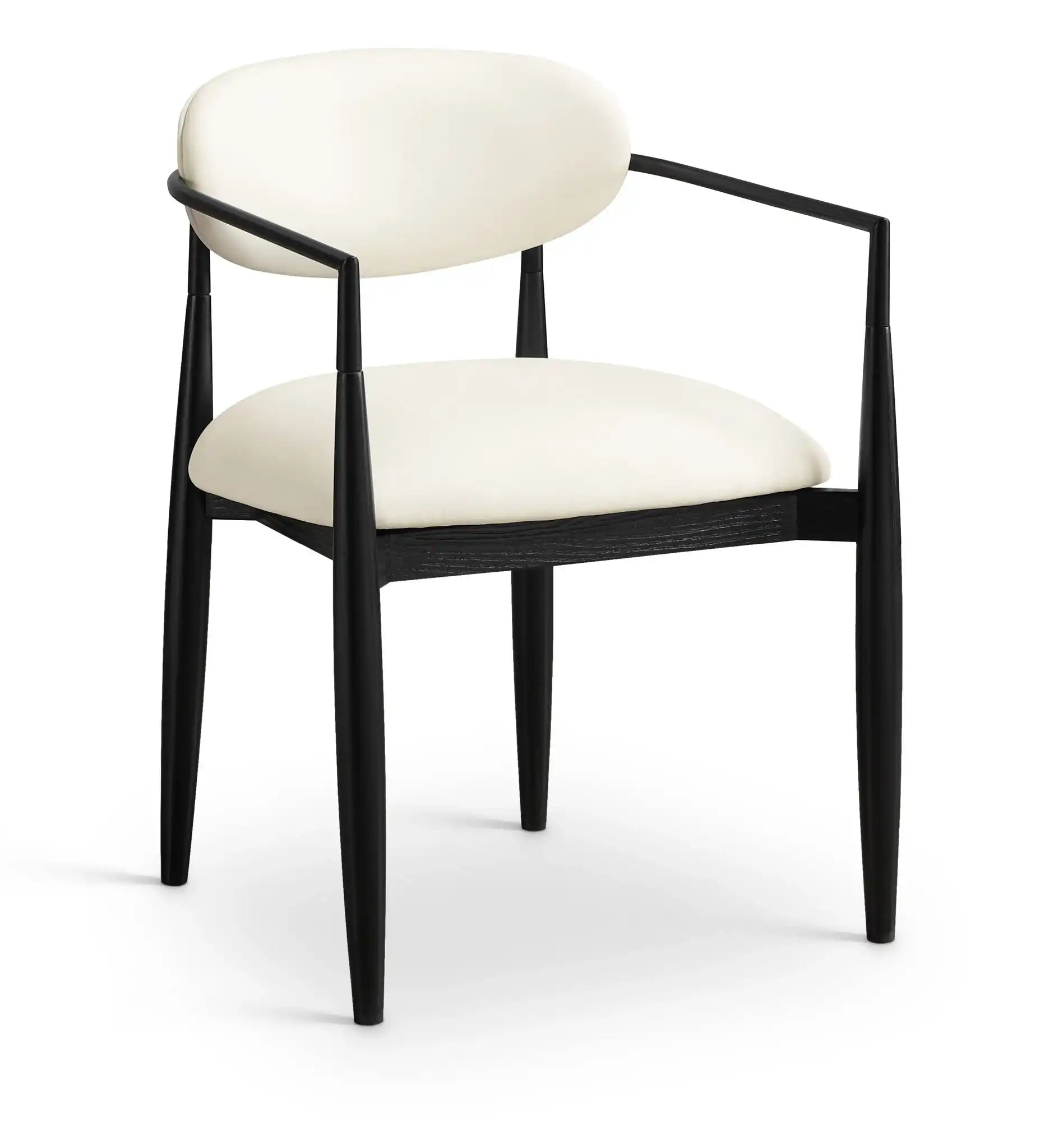 Riccio - Faux Leather Dining Arm Chair (Set of 2) - Black Frame - Best Buy Furniture