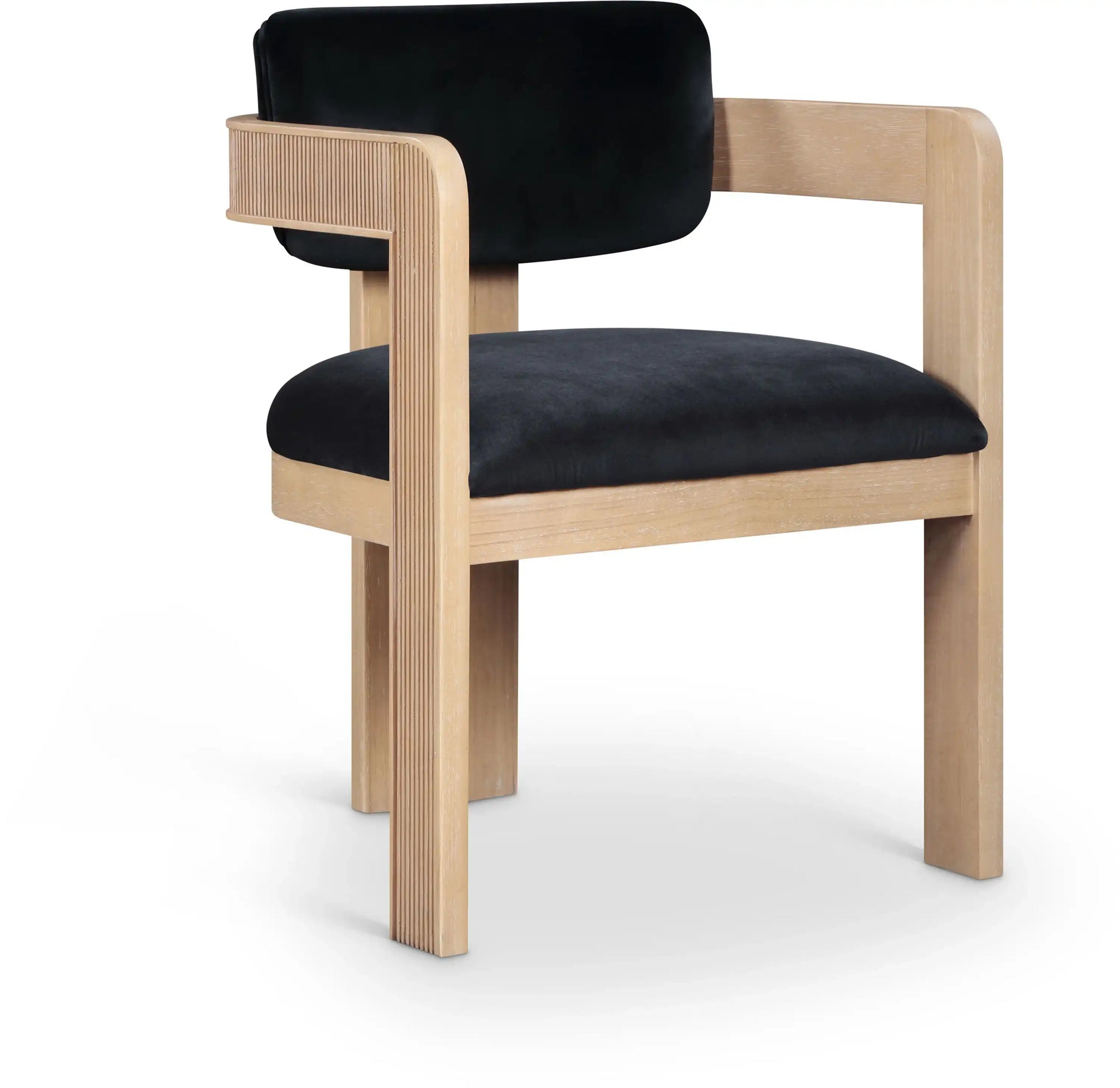 Sacha - Velvet Dining Chair With Natural Base (Set of 2) - Best Buy Furniture