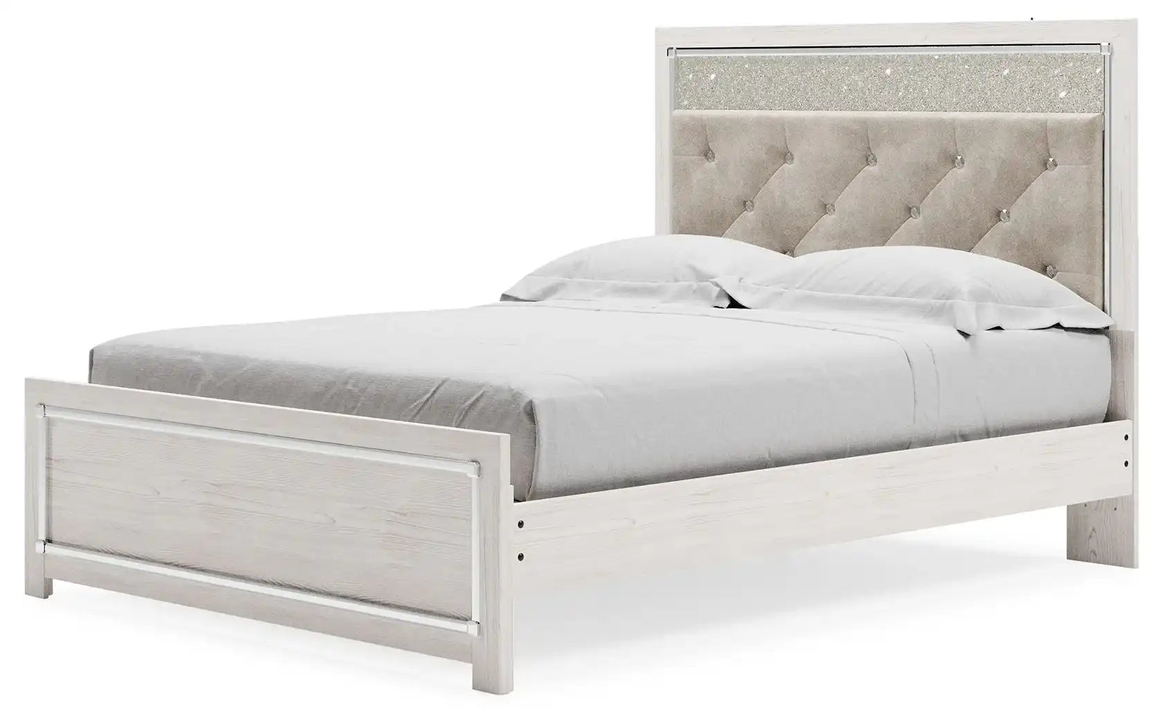 Altyra - Queen Panel Bed With Roll Slats - White - Best Buy Furniture