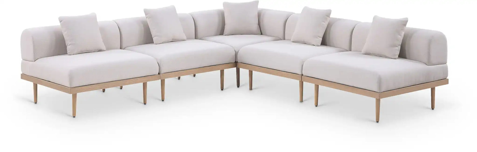 Laguna - 5 Piece 106.5" Upholstered Outdoor Patio Modular Sectional - Best Buy Furniture