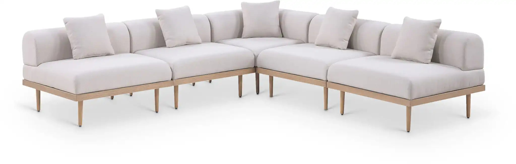 Laguna - 5 Piece 106.5" Upholstered Outdoor Patio Modular Sectional - Best Buy Furniture