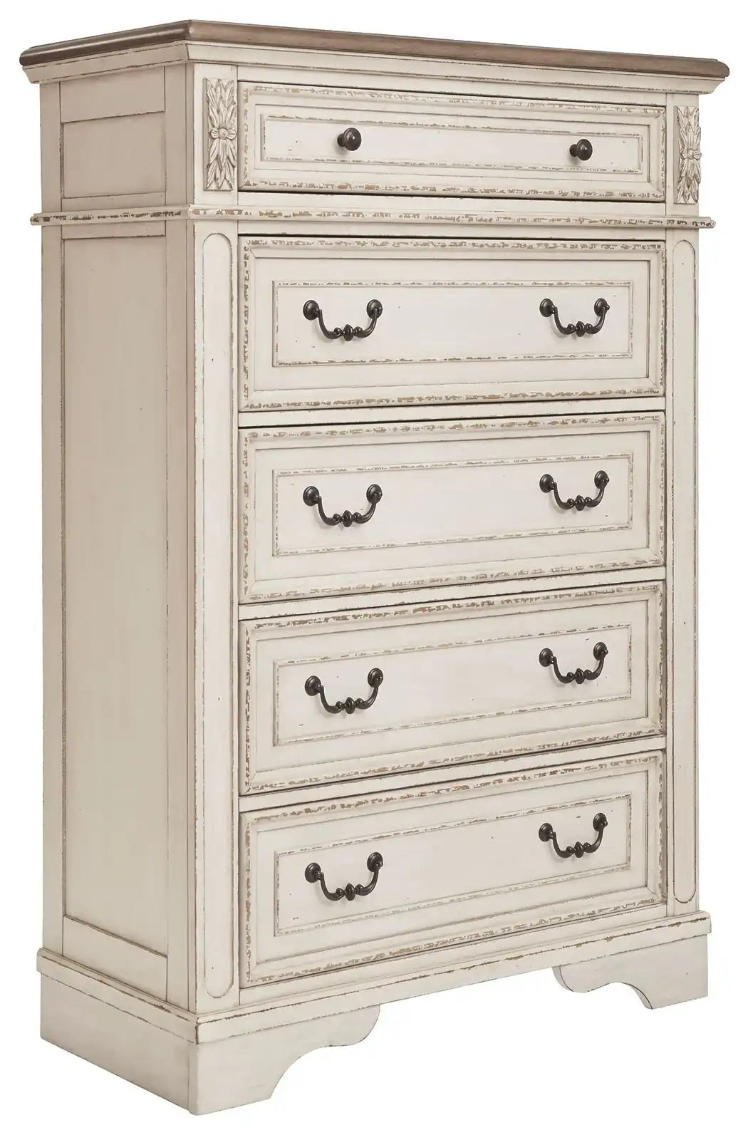 Realyn - Five Drawer Chest - White / Brown / Beige - Best Buy Furniture