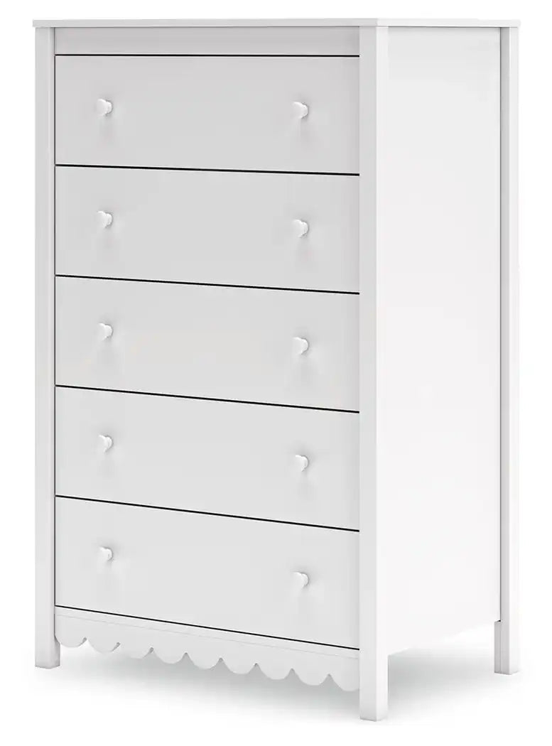 Hallityn - Five Drawer Chest - White - Best Buy Furniture