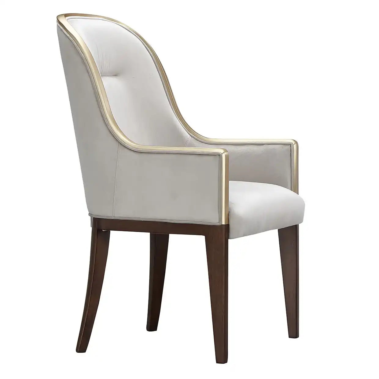 Houston - Dining Arm Chair - Porcini / Walnut - Best Buy Furniture