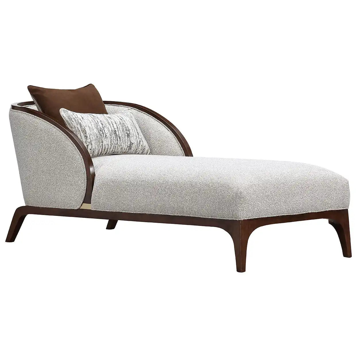 Houston - Chaise - Pebble / Walnut - Best Buy Furniture