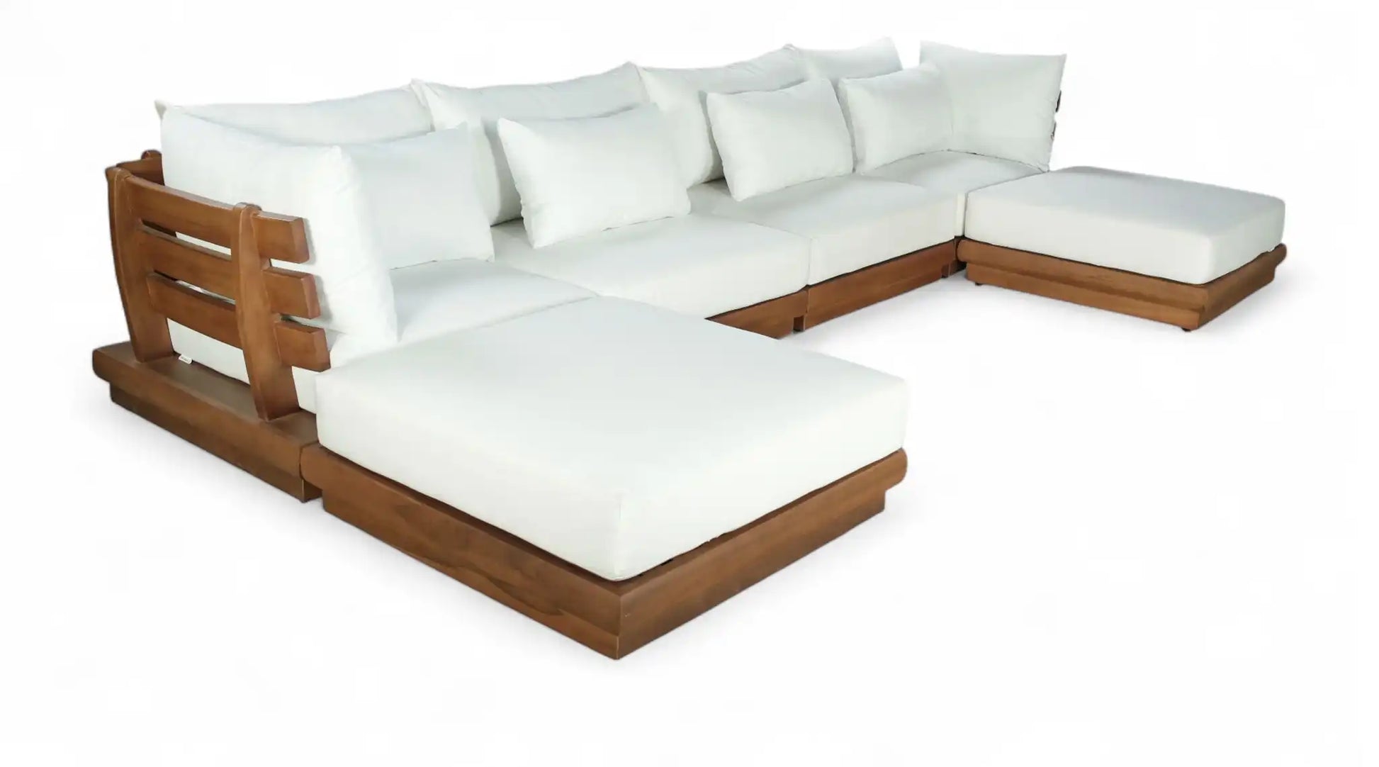 Mirella - 6 Piece Water Resistant Fabric Upholstered Outdoor Patio Modular Sectional - Best Buy Furniture
