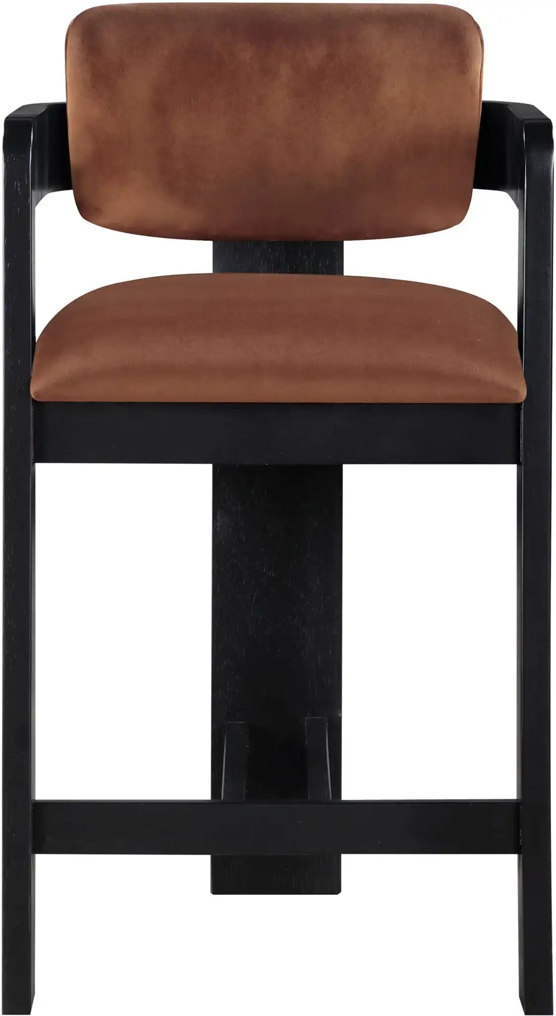 Sacha - Velvet Stool With Black Base