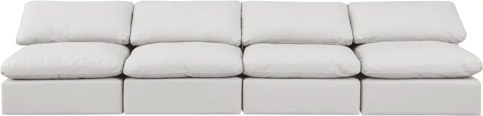 Indulge - Faux Leather 4 Seat Modular Armless Sofa