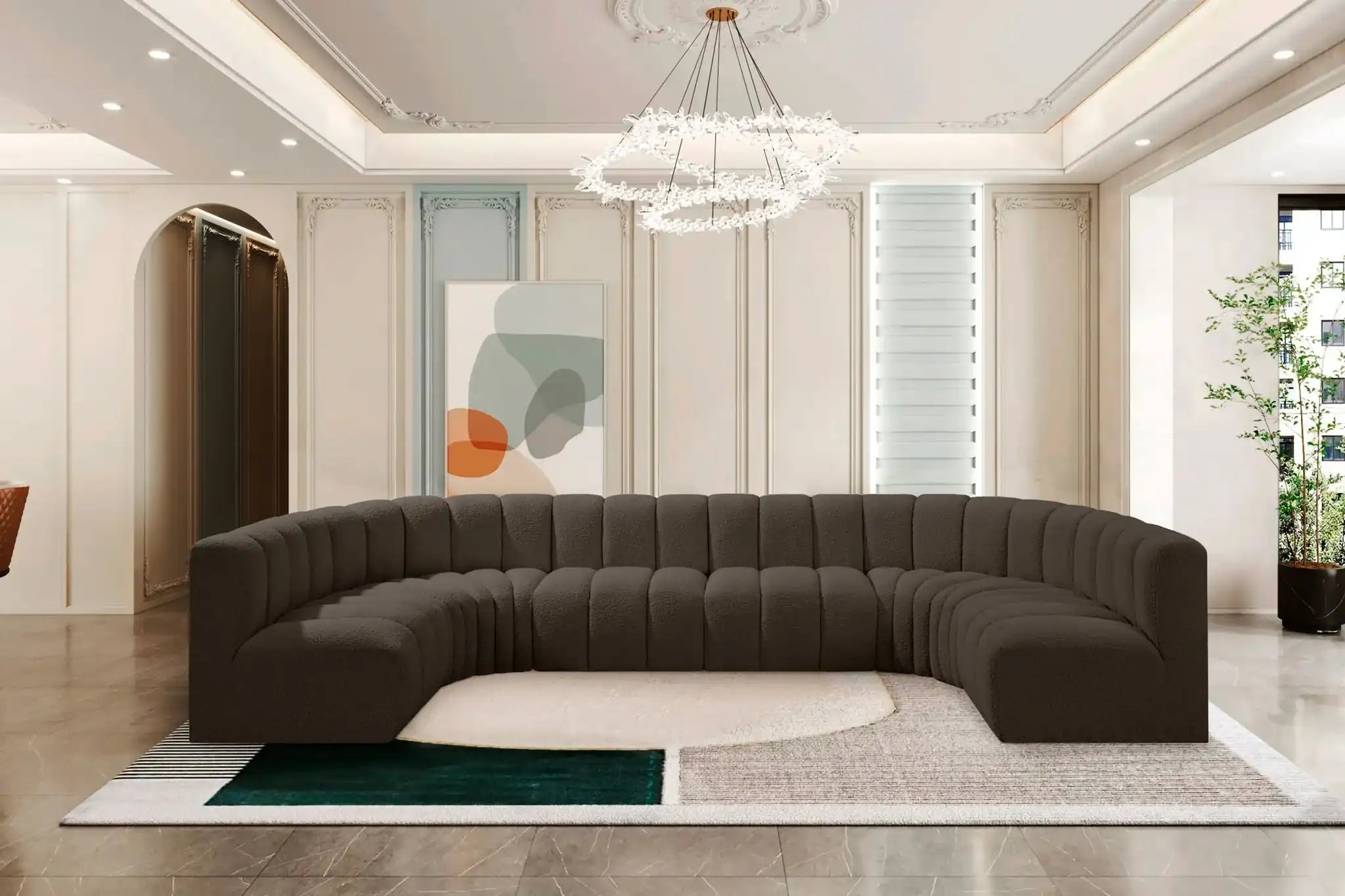 Arc - Boucle Fabric 8 Piece Modular Sofa