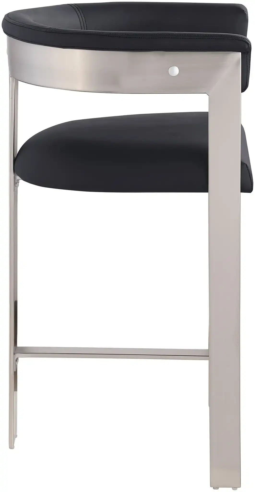 Romeo - Faux Leather Counter Stool With Silver Base (Set of 2)