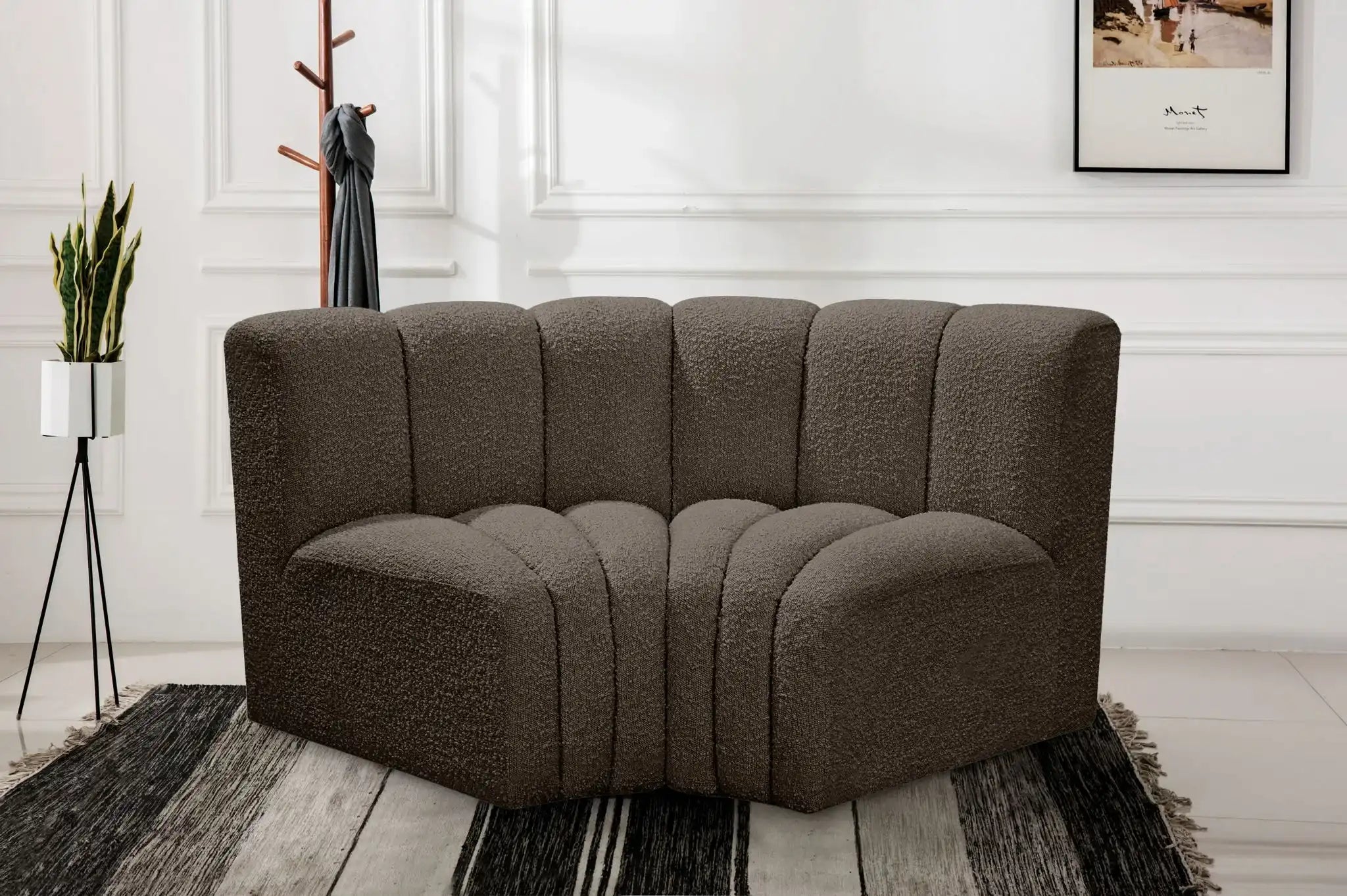 Arc - Boucle Fabric 2 Piece Modular Sofa