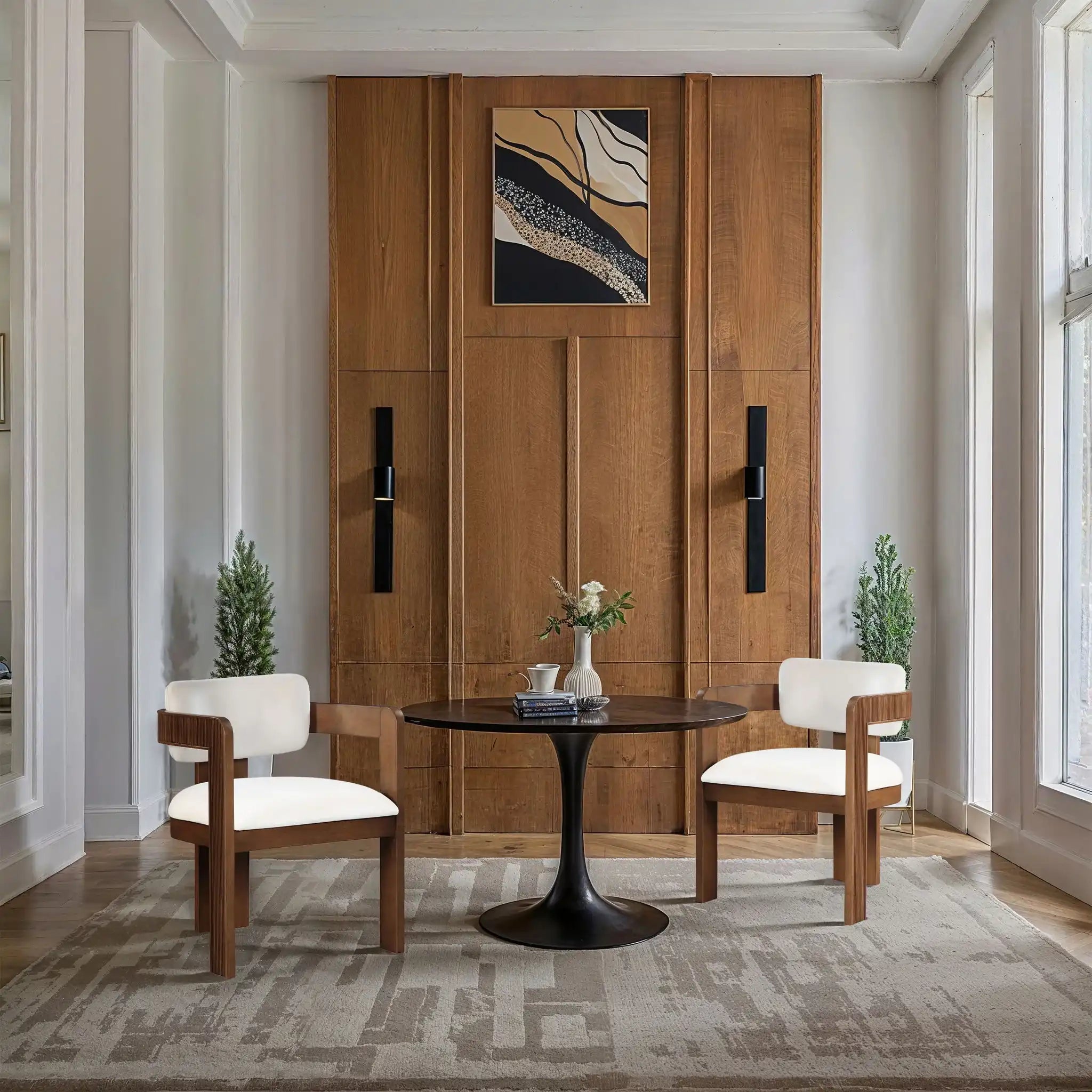 Sacha - Velvet Dining Chair With Brown Base (Set of 2)