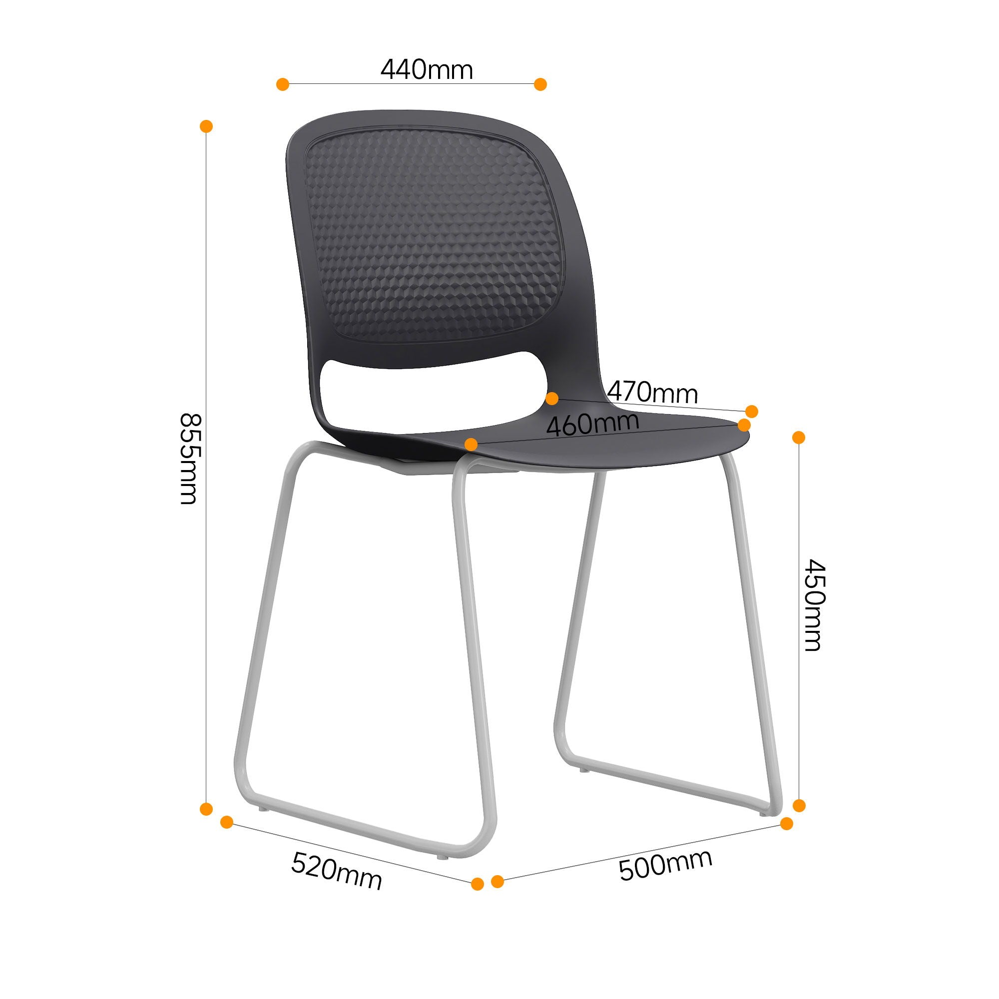 Stacking Chairs (Set of 4) - Black
